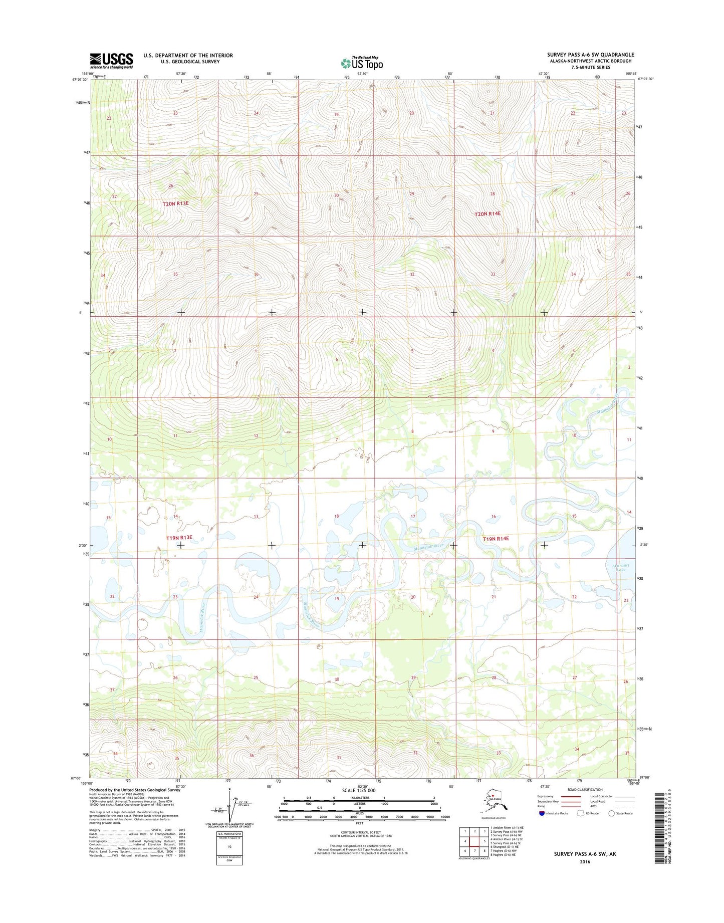 Survey Pass A-6 SW Alaska US Topo Map Image