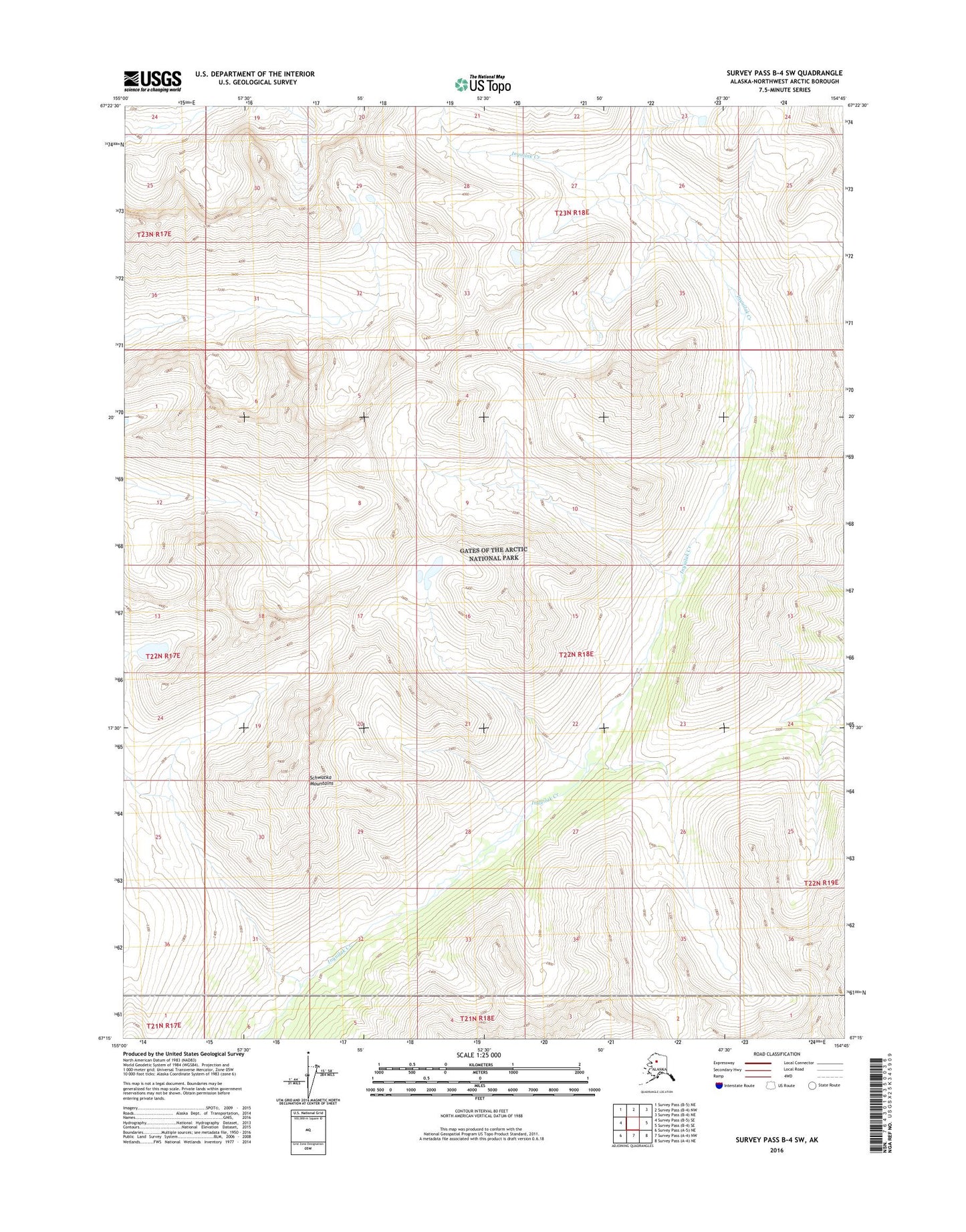 Survey Pass B-4 SW Alaska US Topo Map Image
