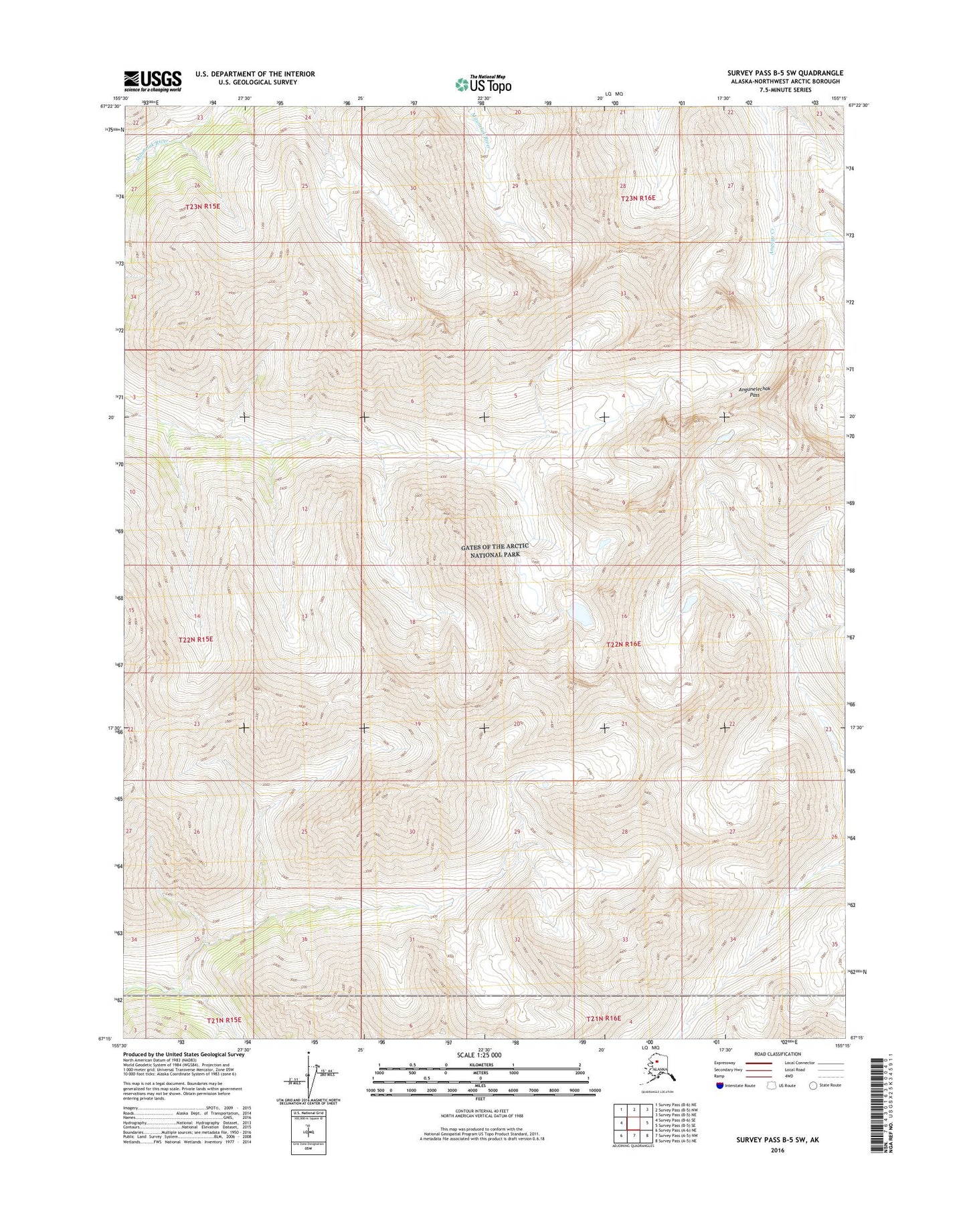Survey Pass B-5 SW Alaska US Topo Map Image