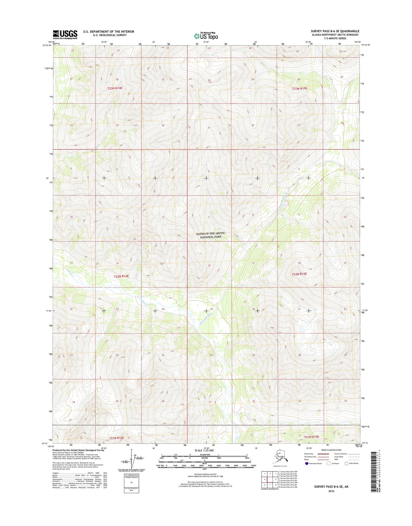 Survey Pass B-6 SE Alaska US Topo Map Image