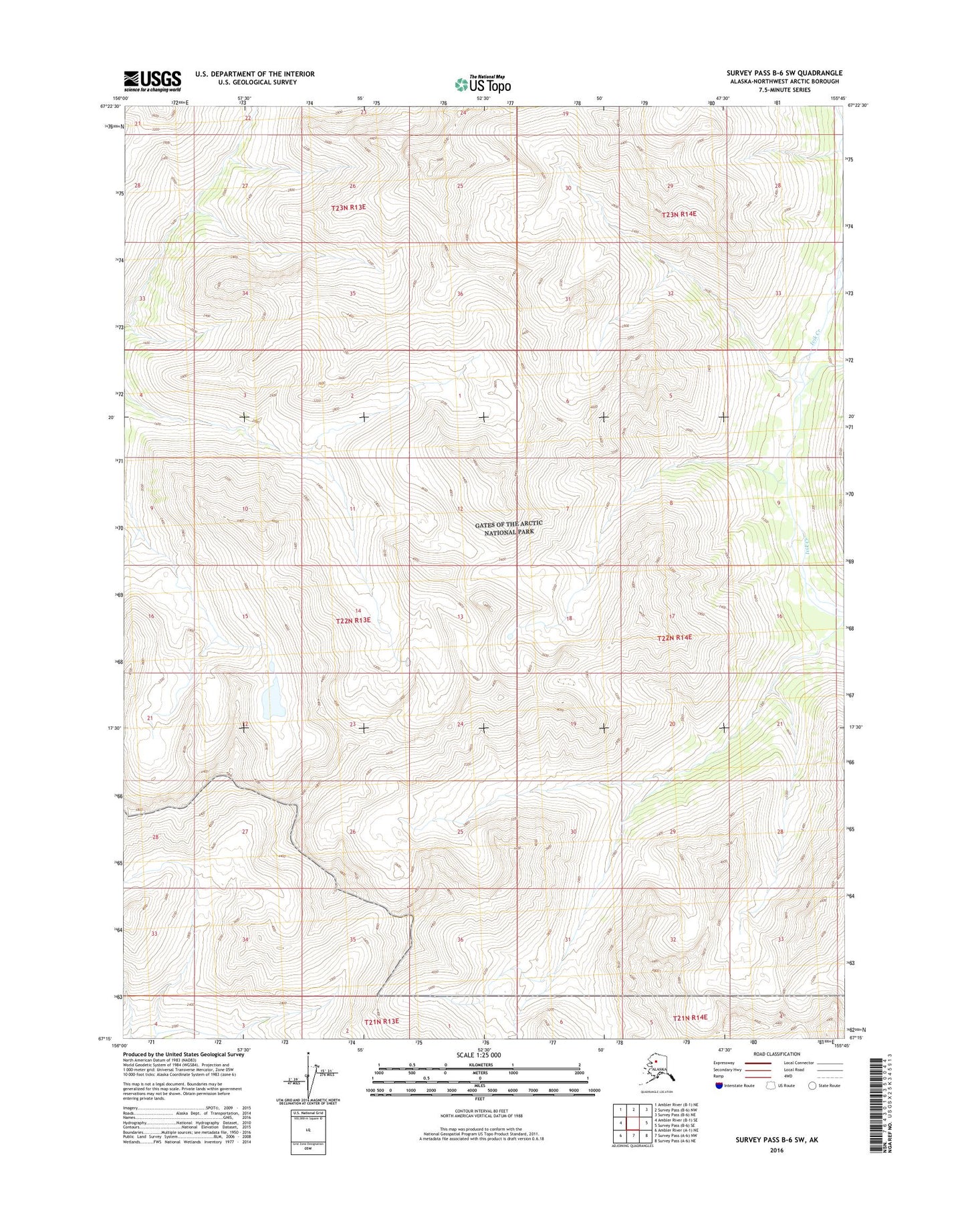 Survey Pass B-6 SW Alaska US Topo Map Image