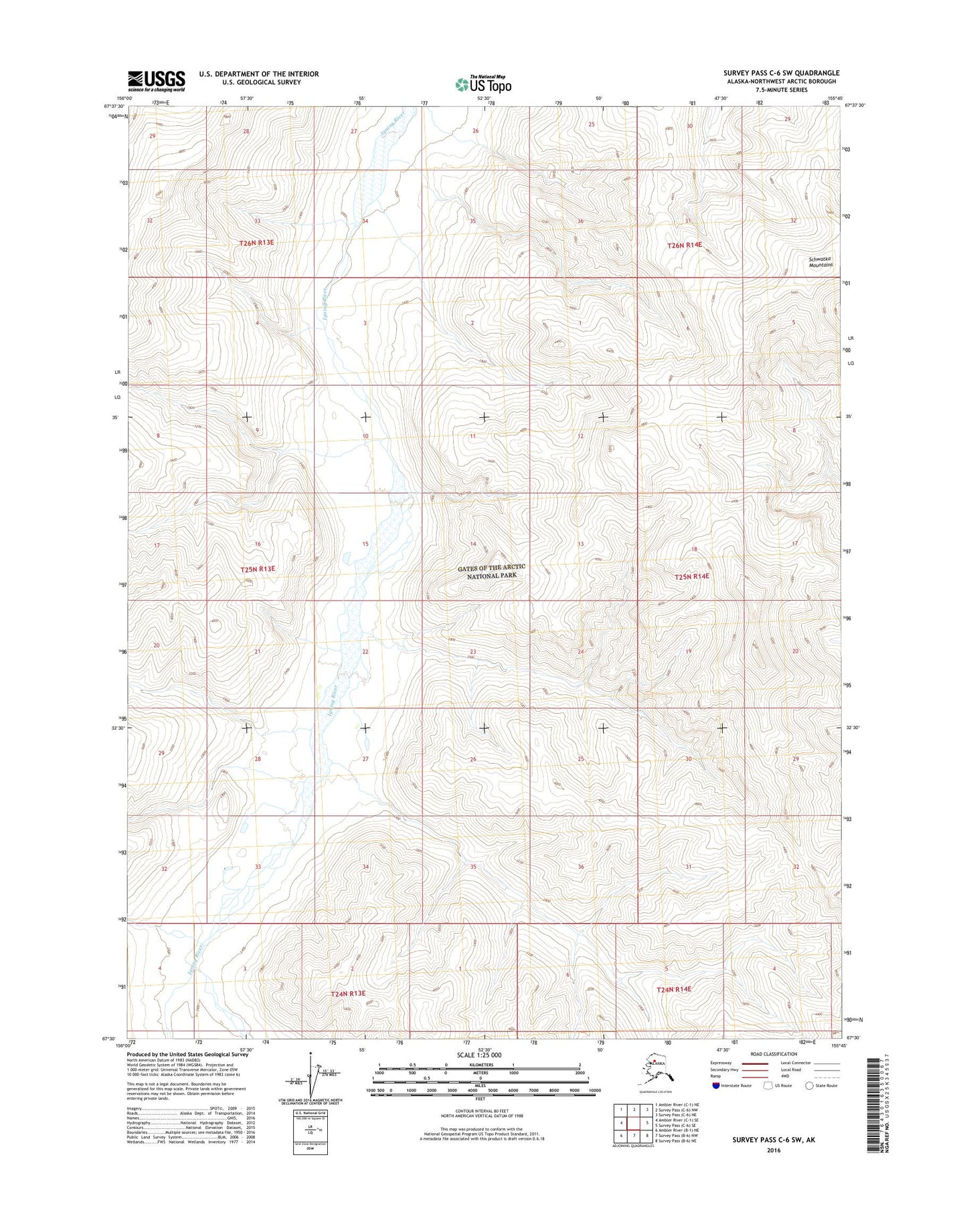 Survey Pass C-6 SW Alaska US Topo Map Image