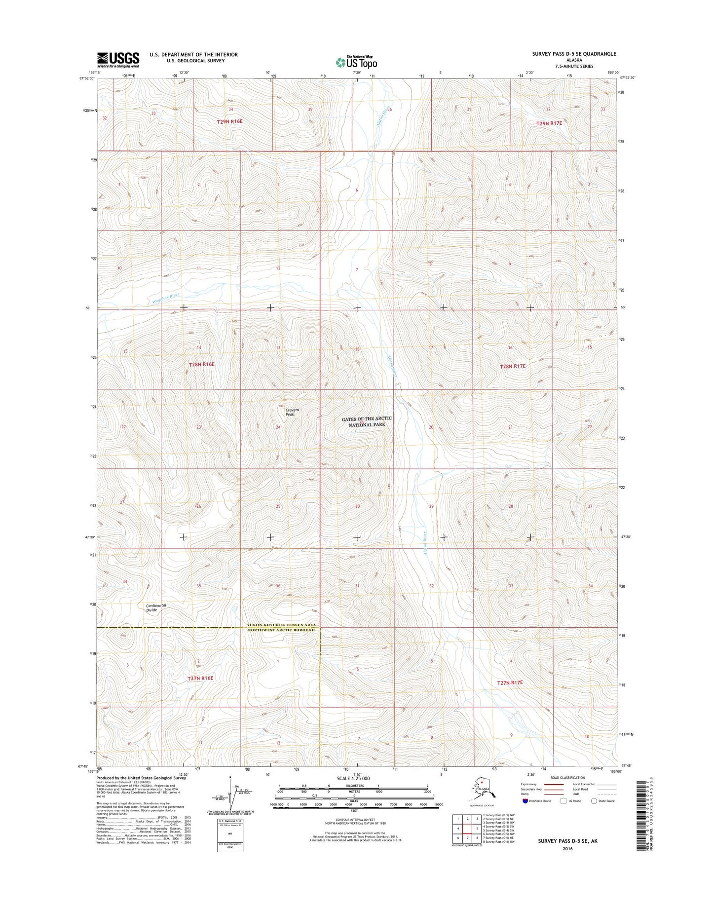 Survey Pass D-5 SE Alaska US Topo Map Image