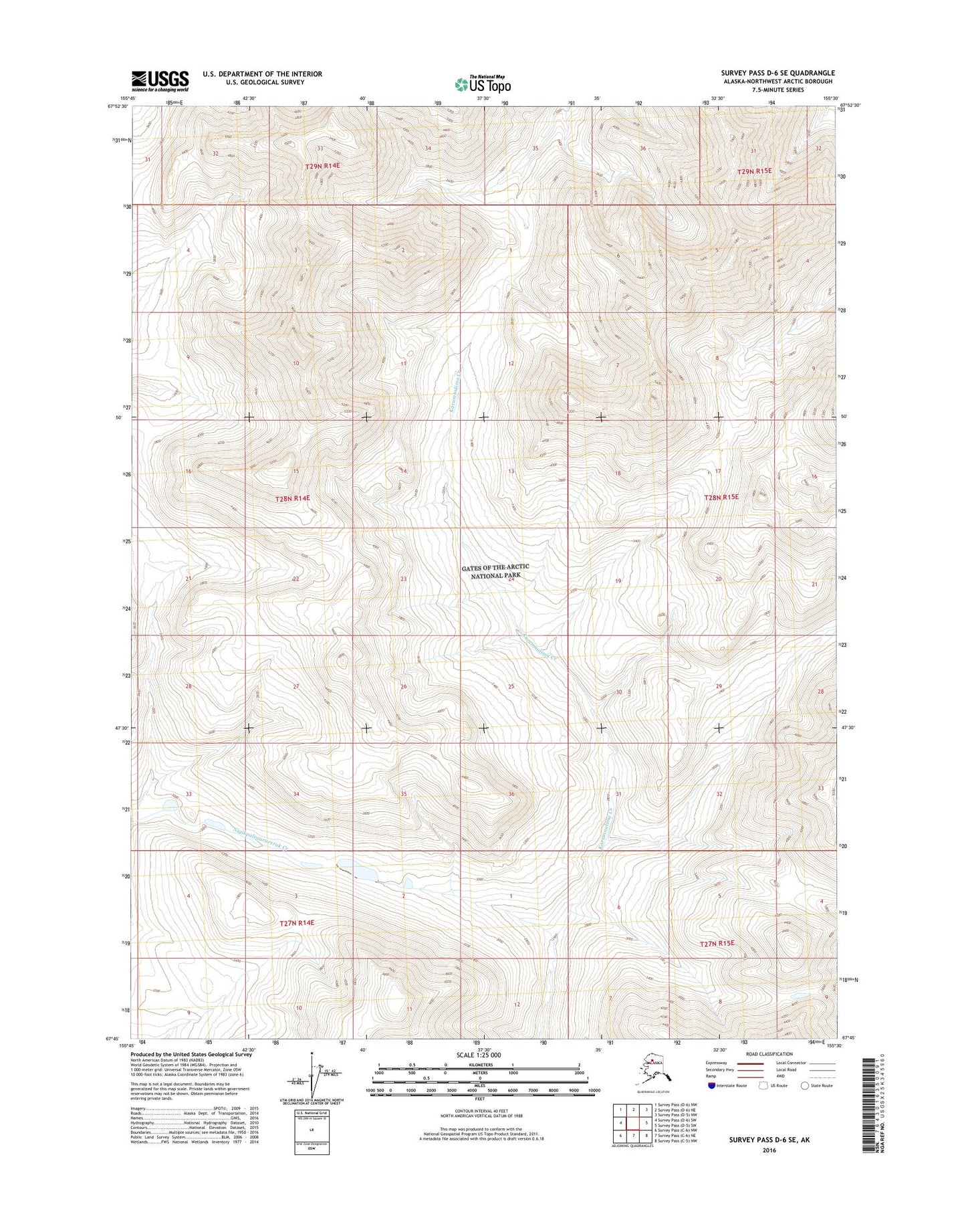 Survey Pass D-6 SE Alaska US Topo Map Image
