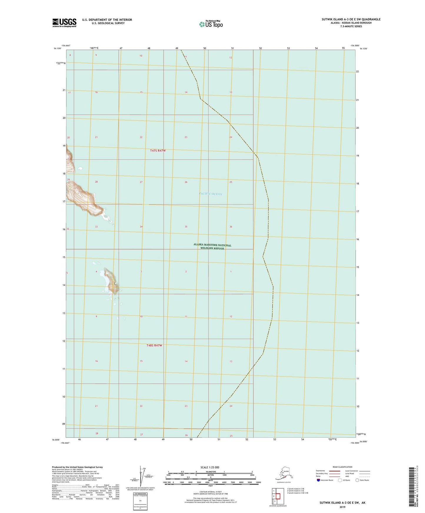 Sutwik Island A-3 OE E SW Alaska US Topo Map Image