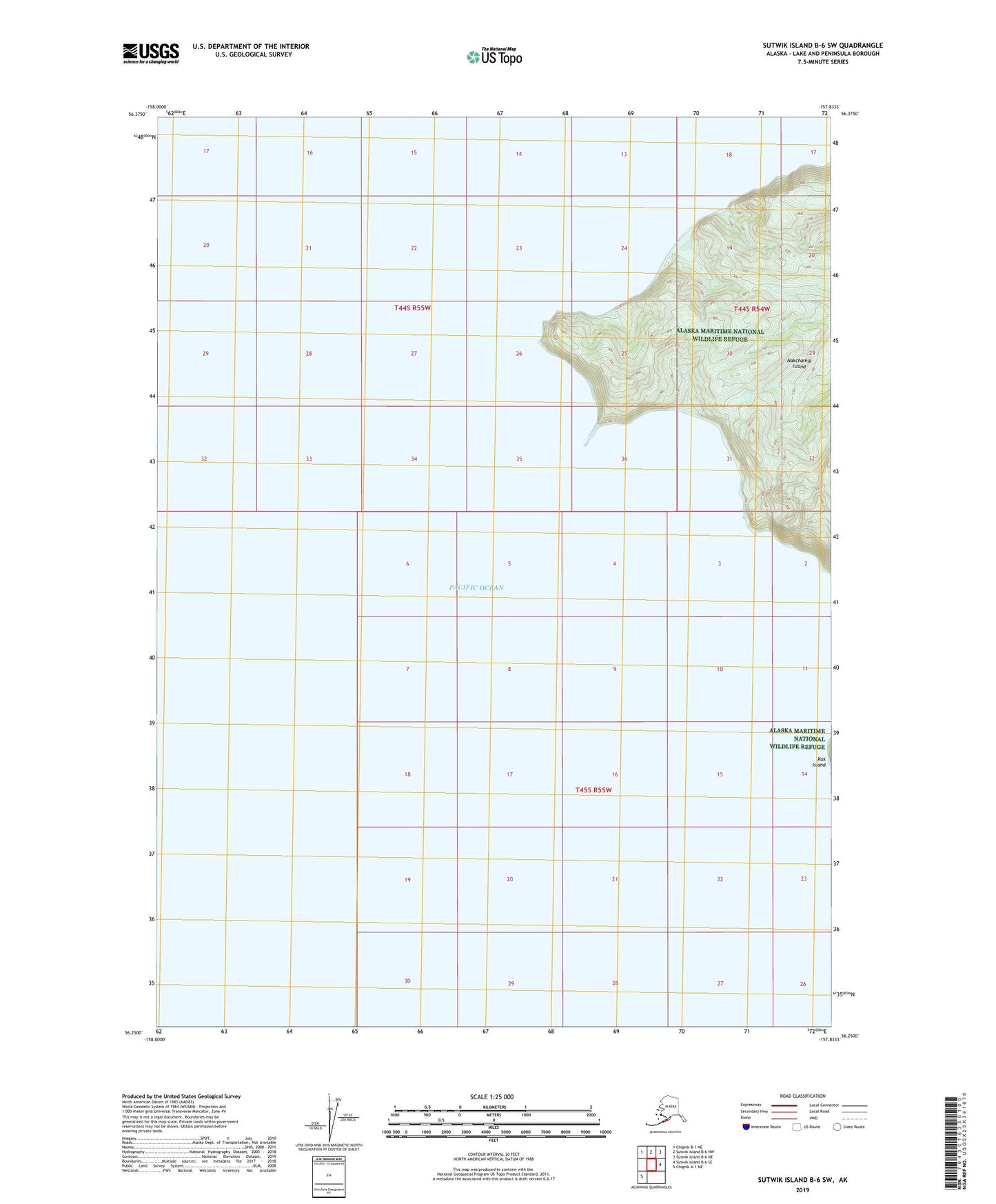 Sutwik Island B-6 SW Alaska US Topo Map Image