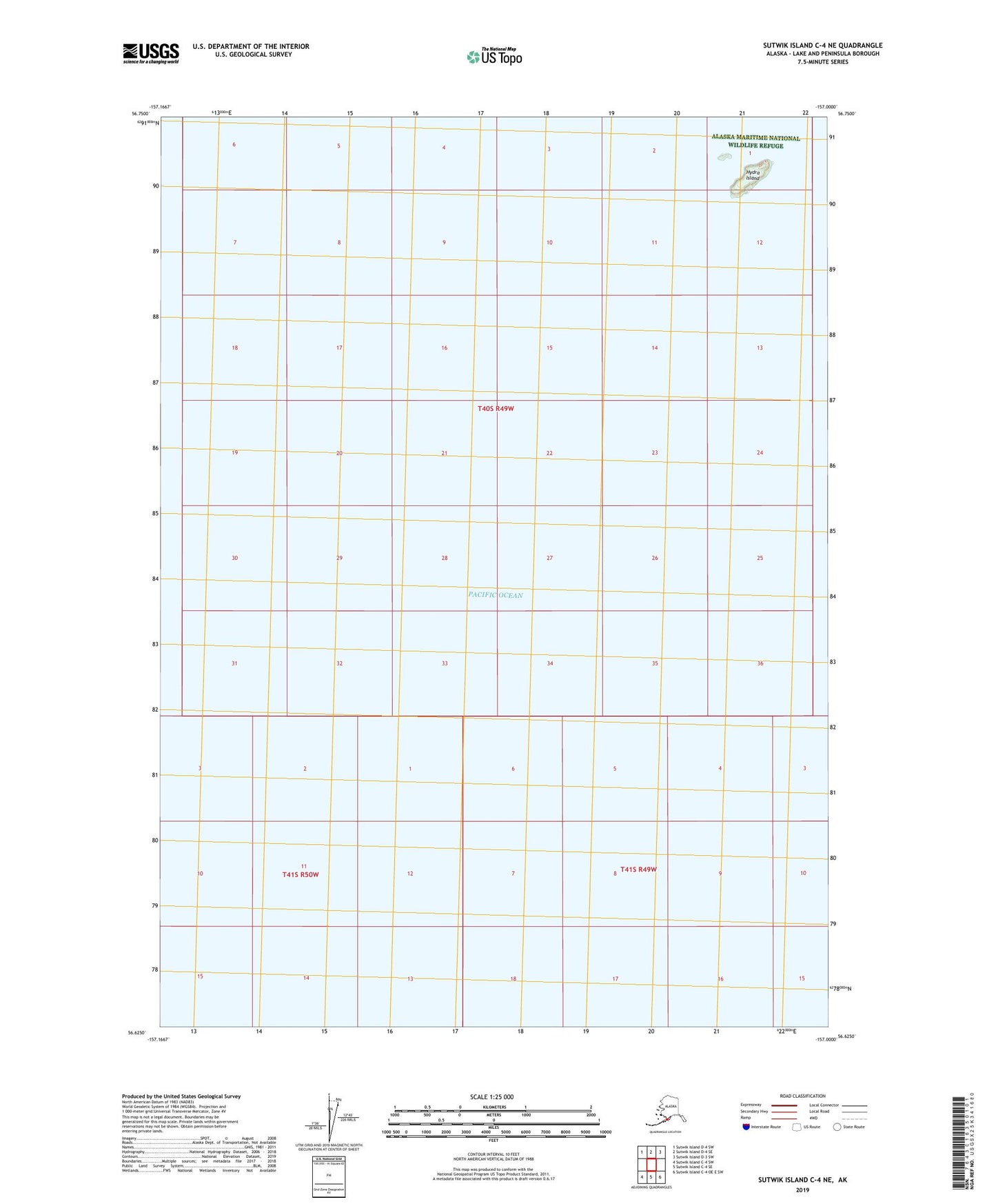 Sutwik Island C-4 NE Alaska US Topo Map Image
