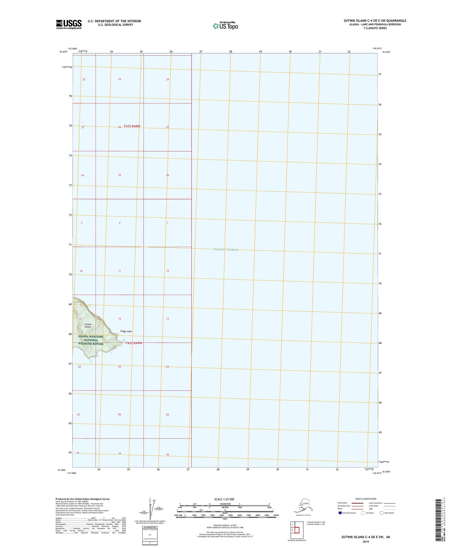 Sutwik Island C-4 OE E SW Alaska US Topo Map Image