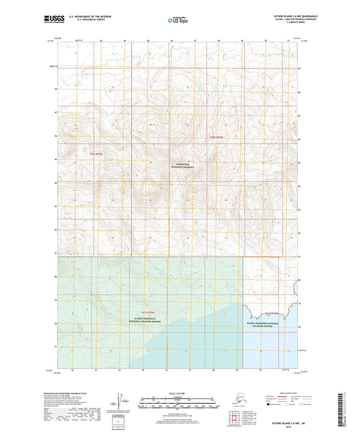 Sutwik Island C-6 NW Alaska US Topo Map Image