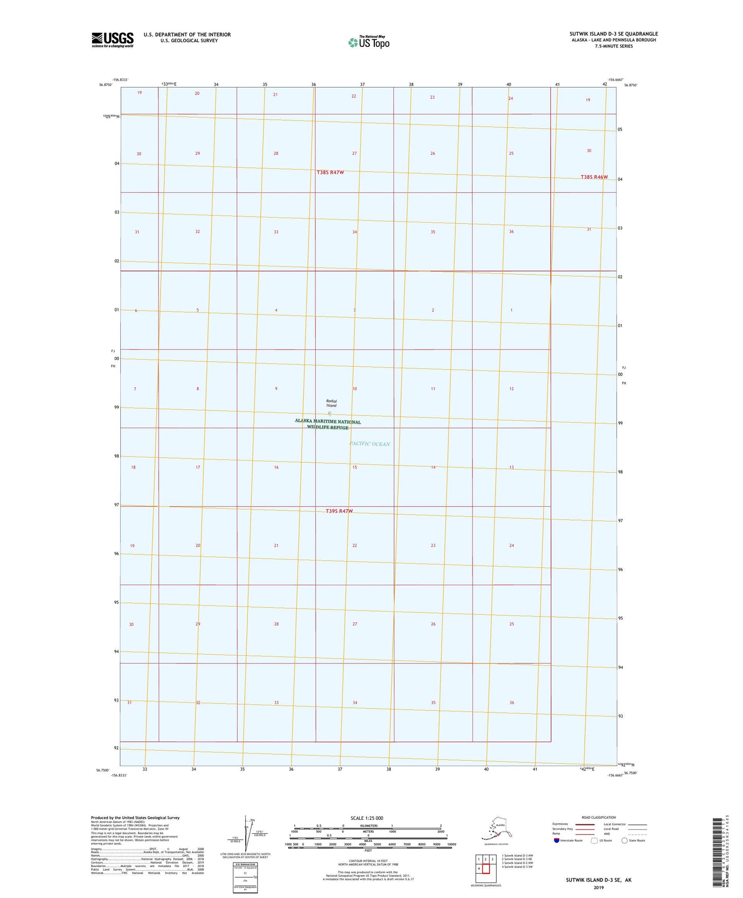 Sutwik Island D-3 SE Alaska US Topo Map Image