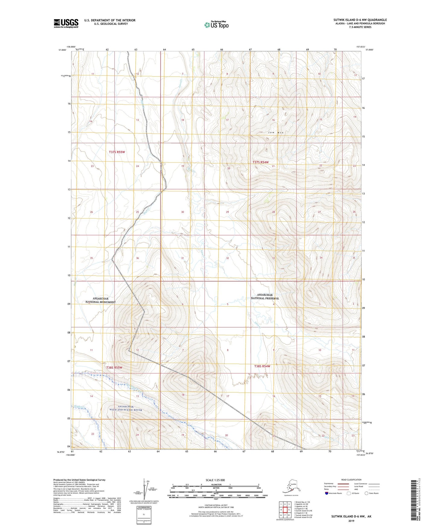 Sutwik Island D-6 NW Alaska US Topo Map Image