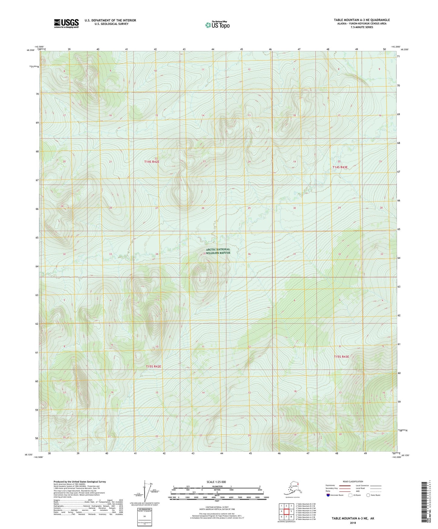 Table Mountain A-3 NE Alaska US Topo Map Image
