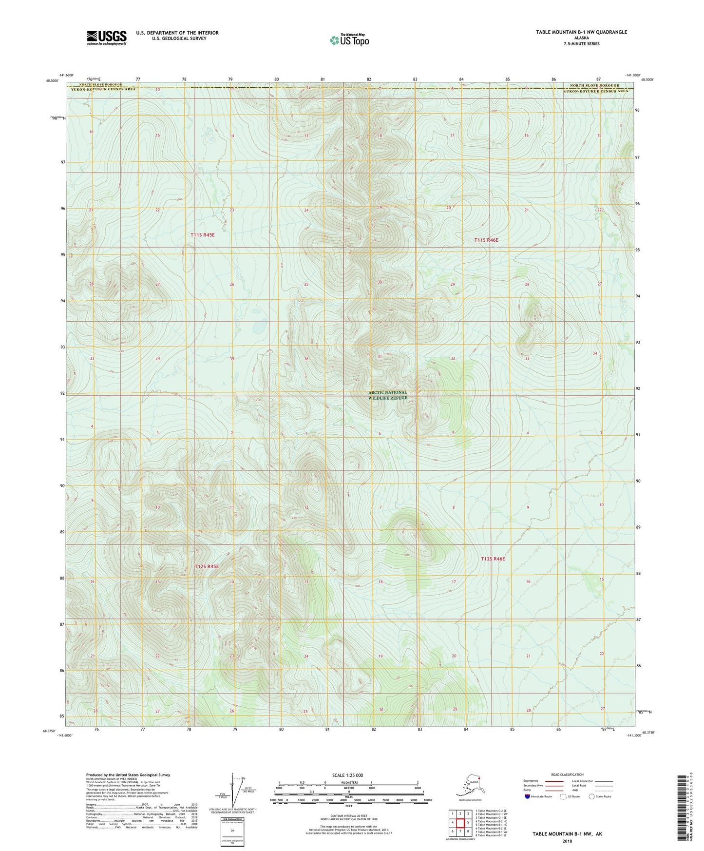 Table Mountain B-1 NW Alaska US Topo Map Image