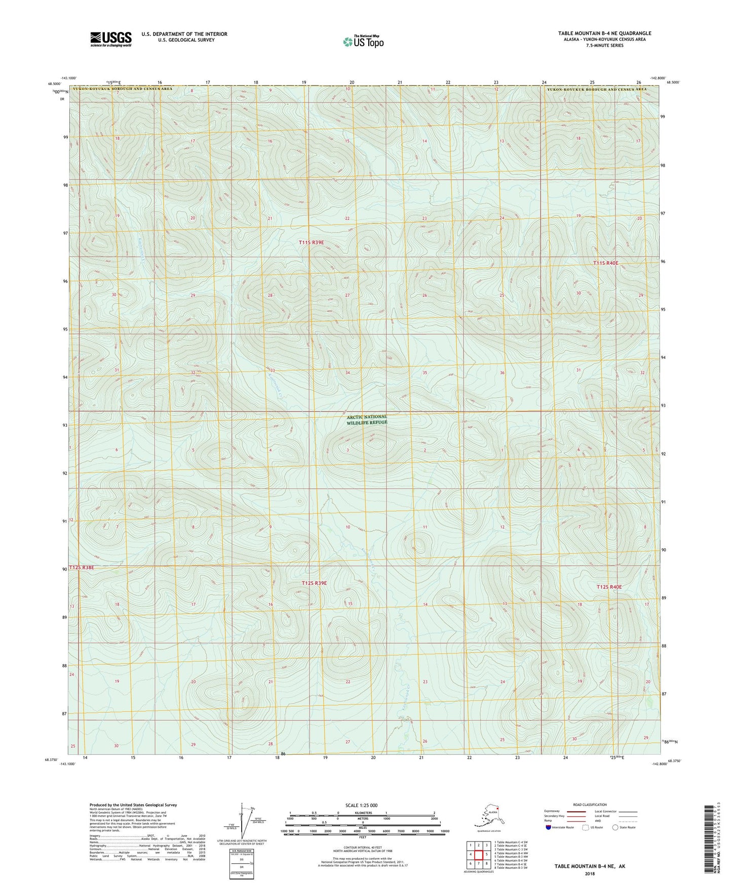 Table Mountain B-4 NE Alaska US Topo Map Image