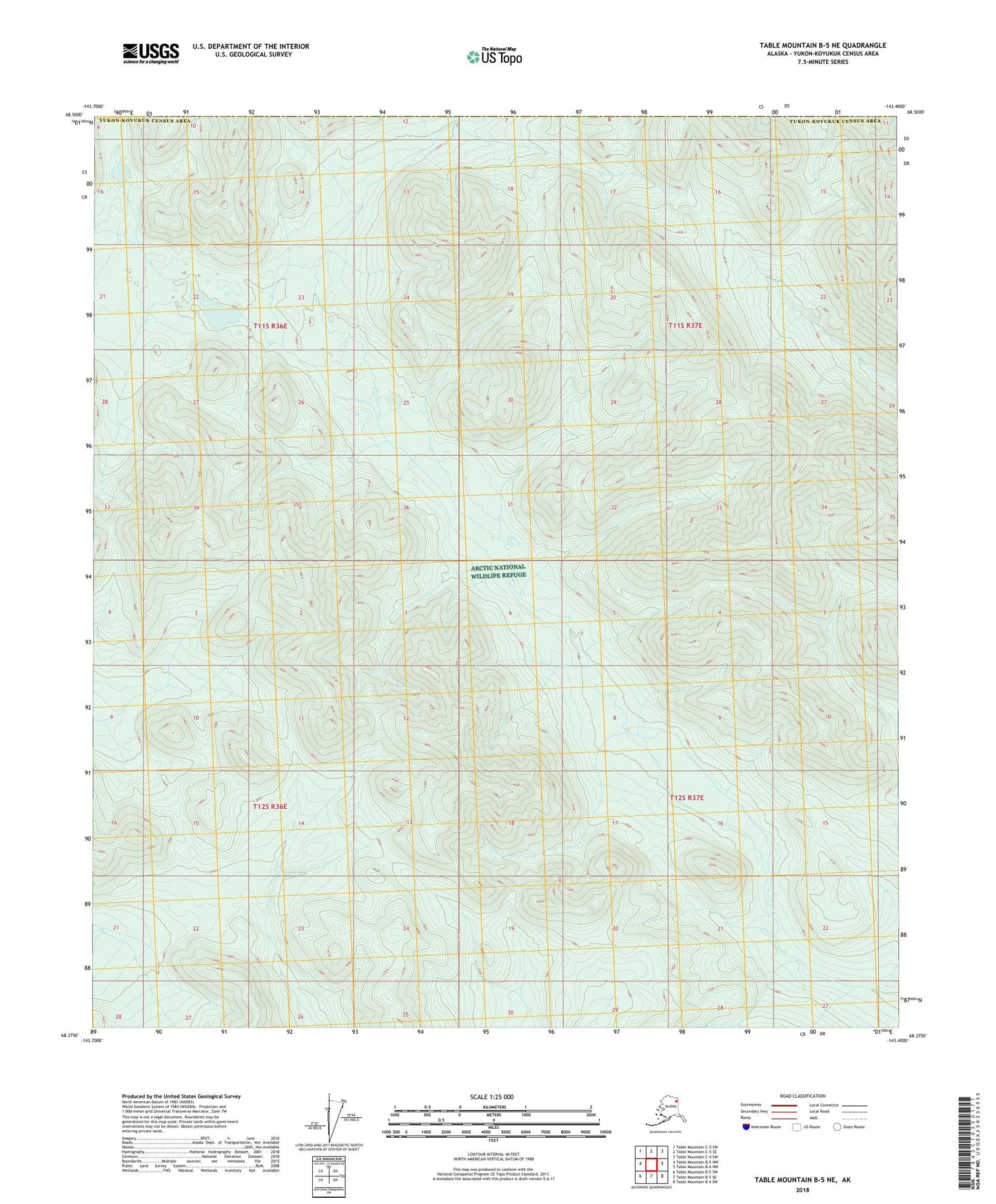 Table Mountain B-5 NE Alaska US Topo Map Image