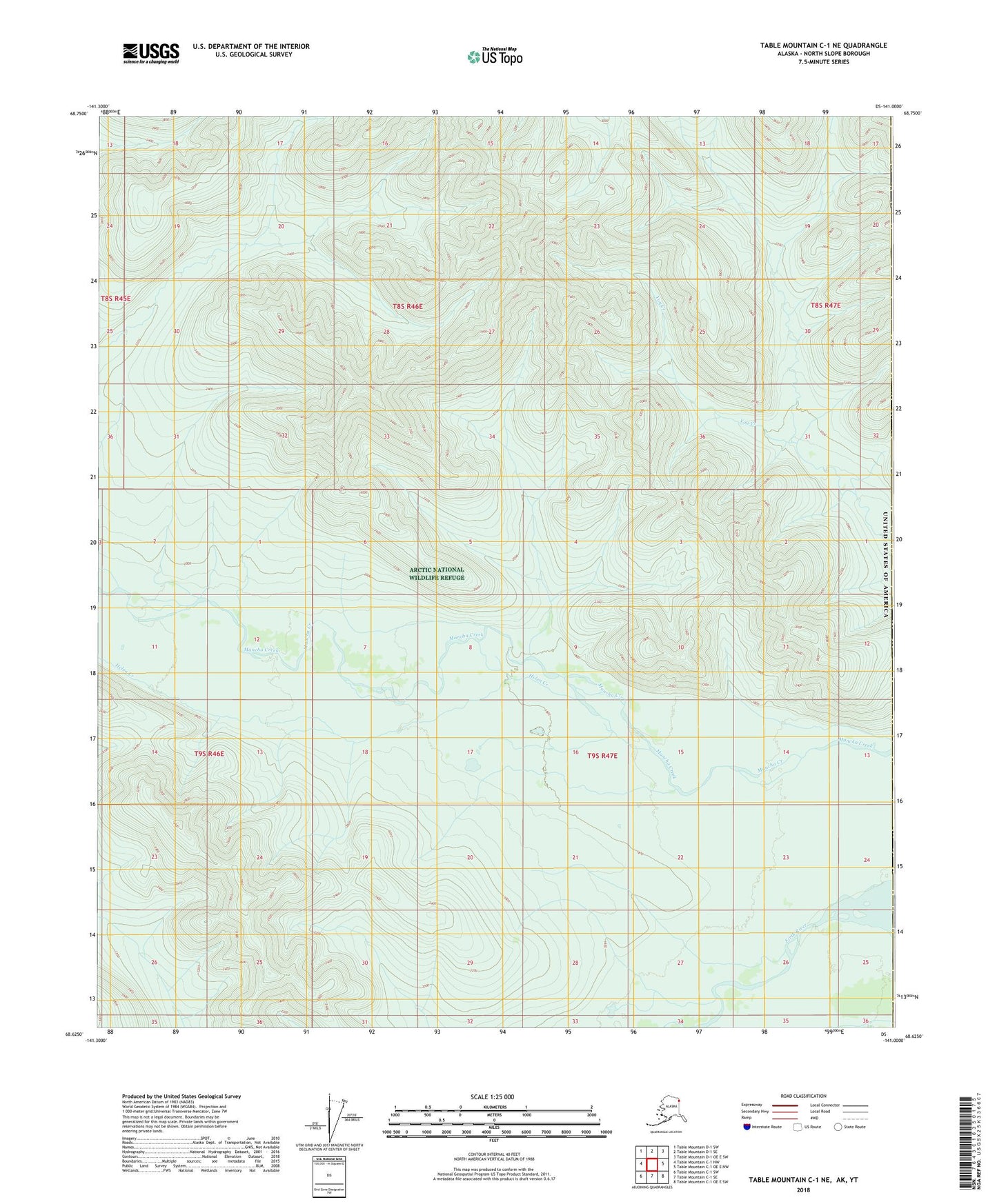 Table Mountain C-1 NE Alaska US Topo Map Image