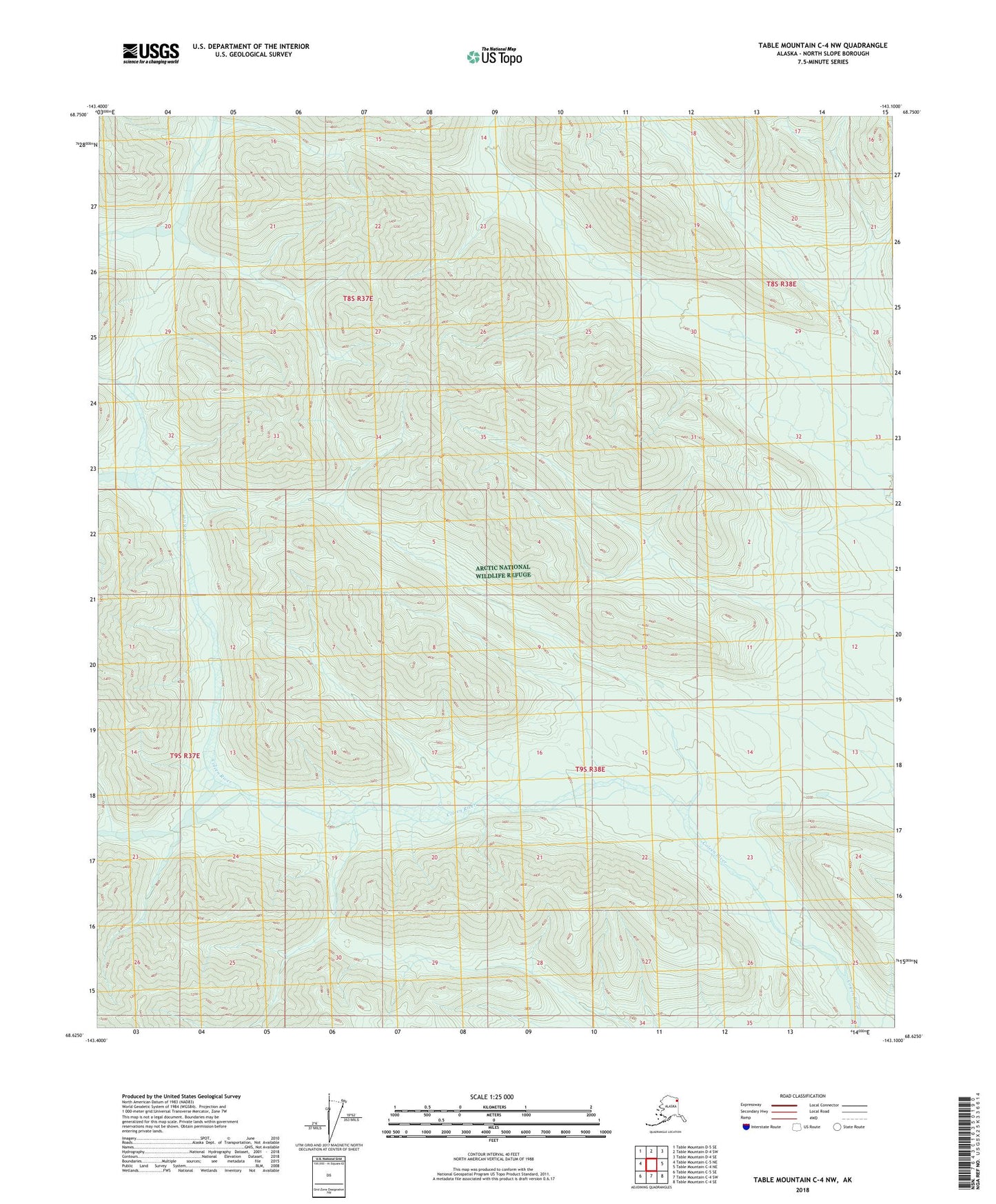 Table Mountain C-4 NW Alaska US Topo Map Image