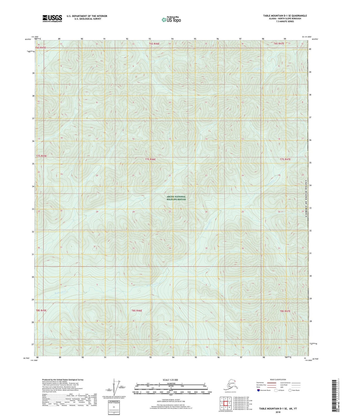 Table Mountain D-1 SE Alaska US Topo Map Image