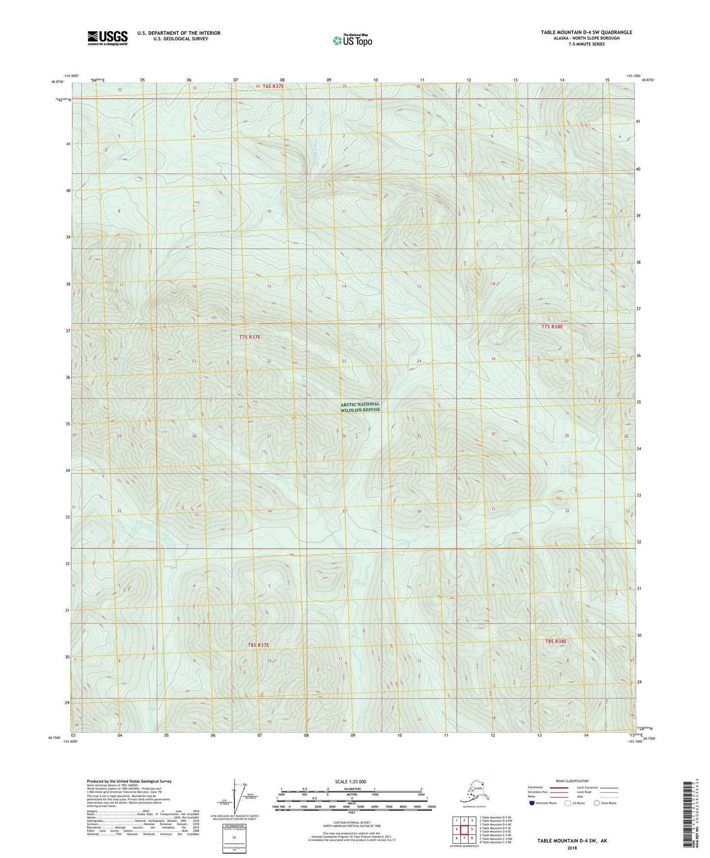 Table Mountain D-4 SW Alaska US Topo Map Image