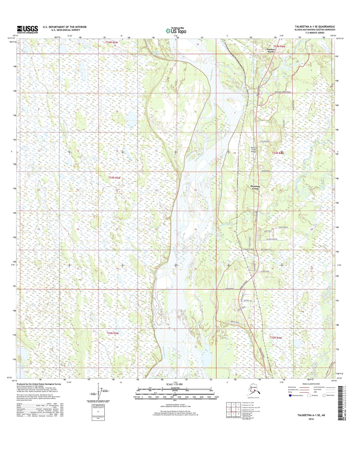 Talkeetna A-1 SE Alaska US Topo Map Image