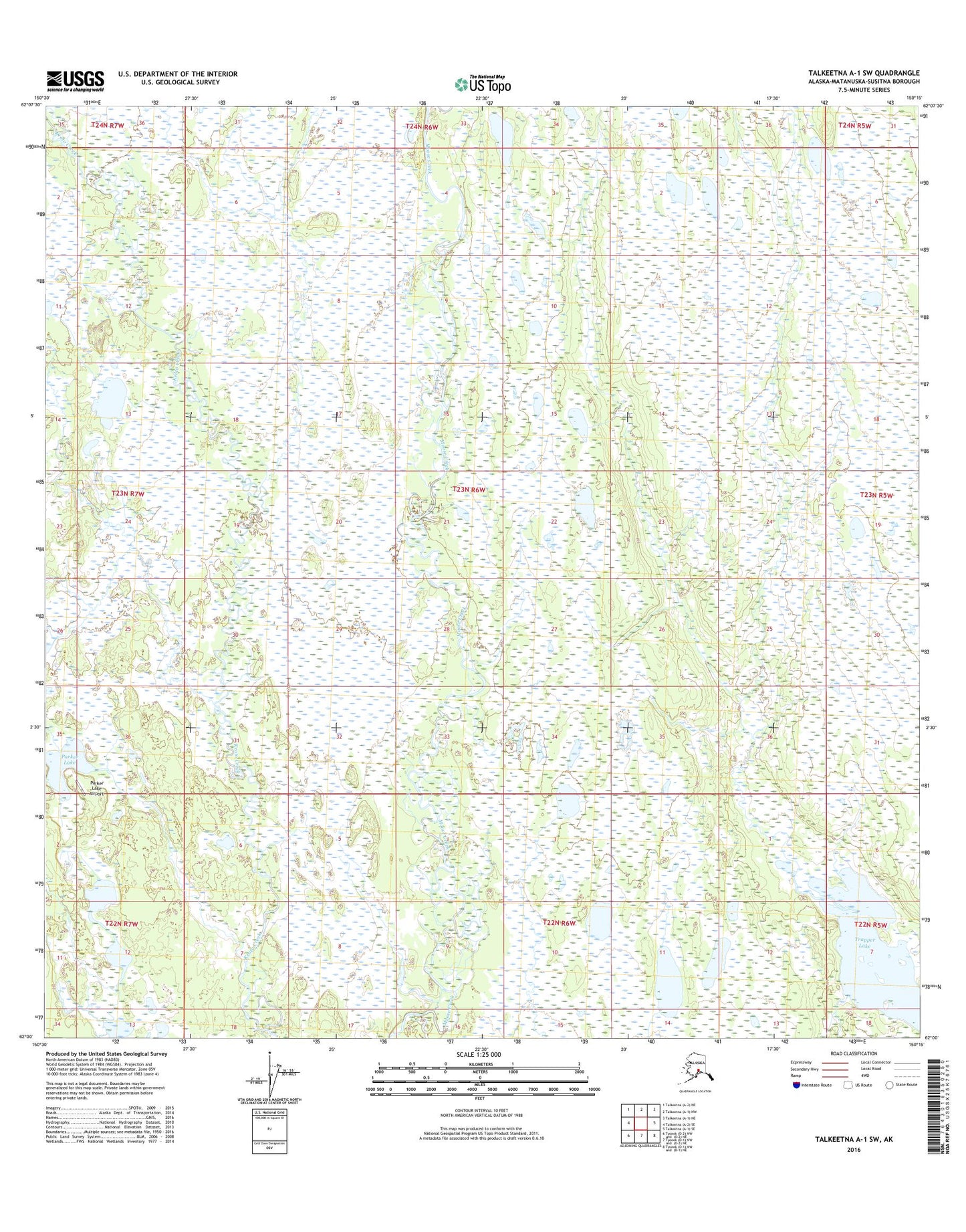 Talkeetna A-1 SW Alaska US Topo Map Image