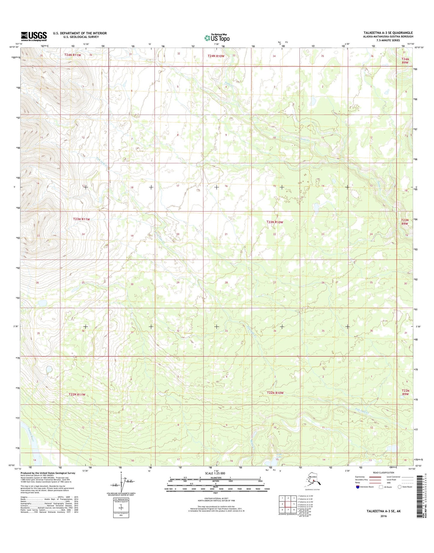 Talkeetna A-3 SE Alaska US Topo Map Image