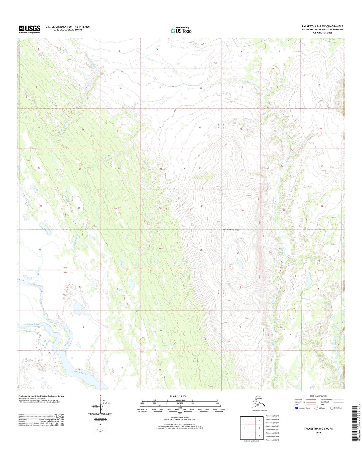 Talkeetna B-2 SW Alaska US Topo Map Image