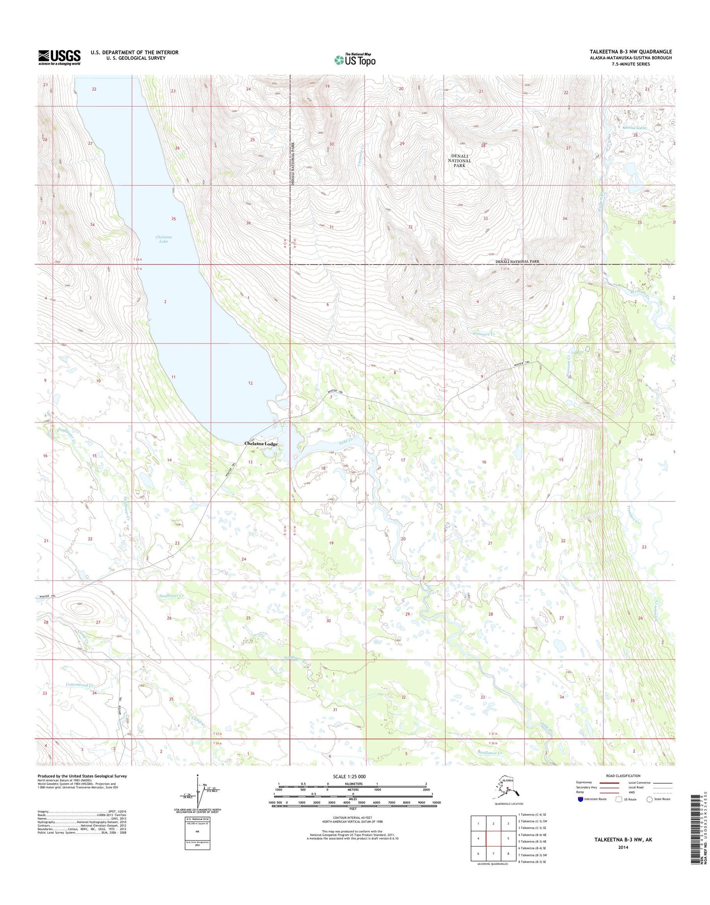 Talkeetna B-3 NW Alaska US Topo Map Image