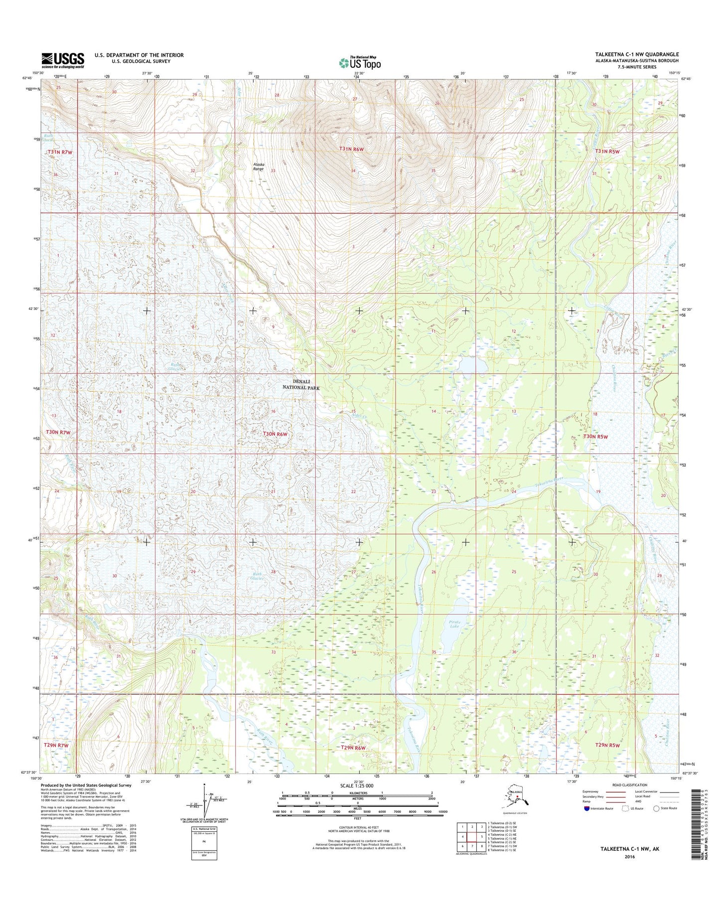 Talkeetna C-1 NW Alaska US Topo Map Image