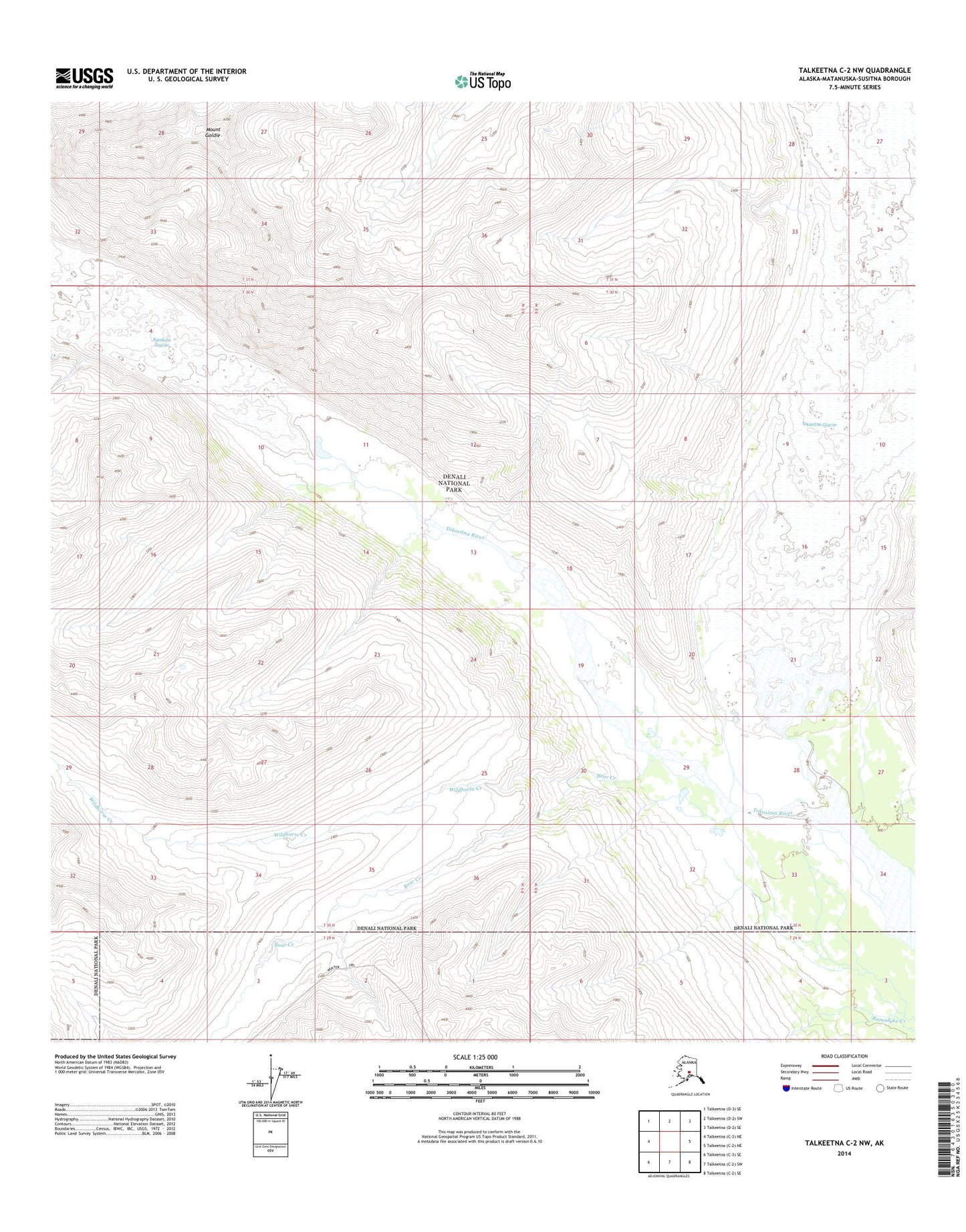 Talkeetna C-2 NW Alaska US Topo Map Image