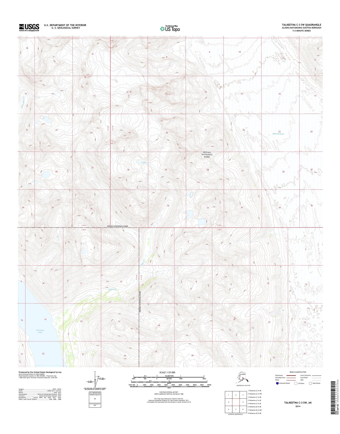 Talkeetna C-3 SW Alaska US Topo Map Image