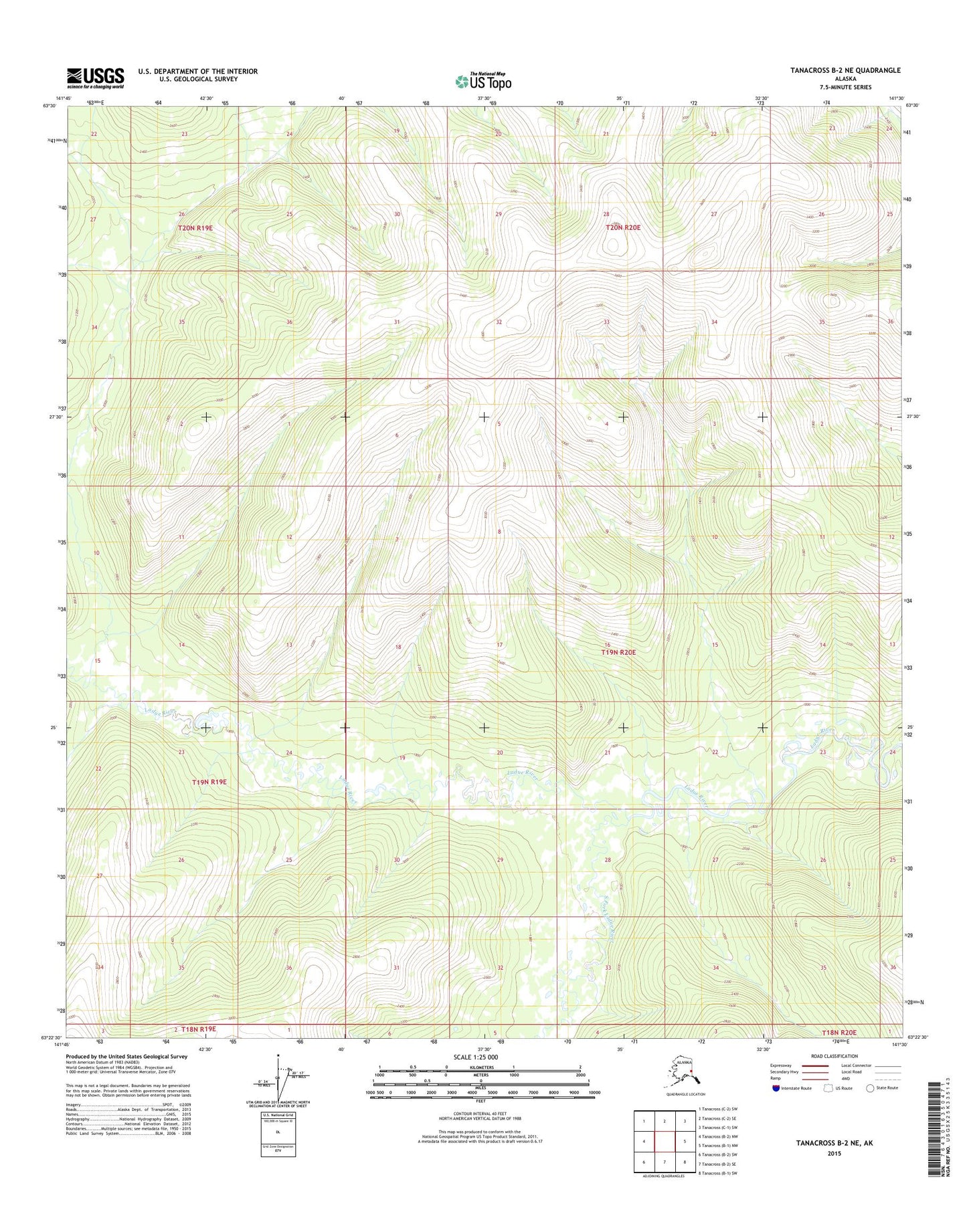 Tanacross B-2 NE Alaska US Topo Map Image