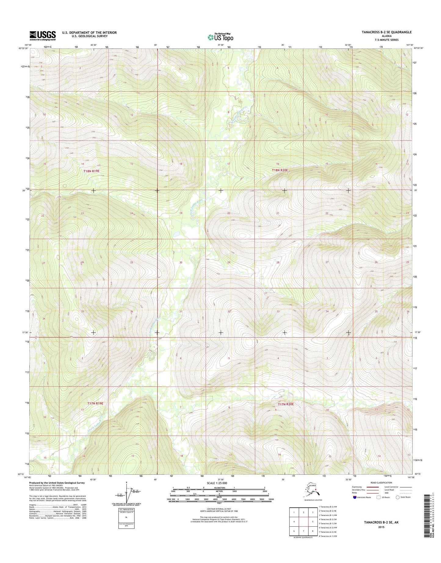 Tanacross B-2 SE Alaska US Topo Map Image