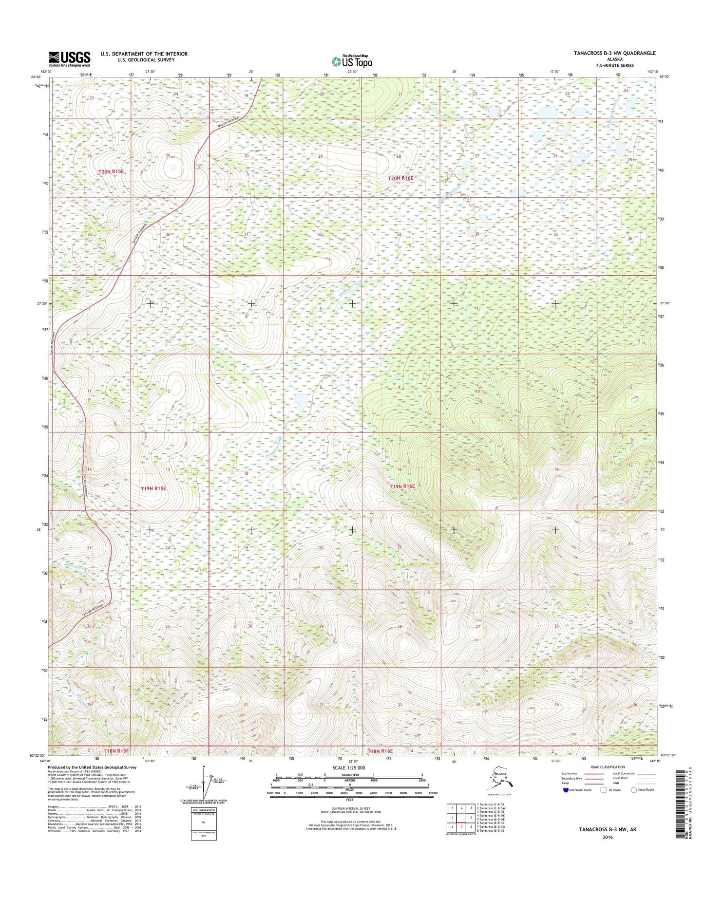 Tanacross B-3 NW Alaska US Topo Map Image