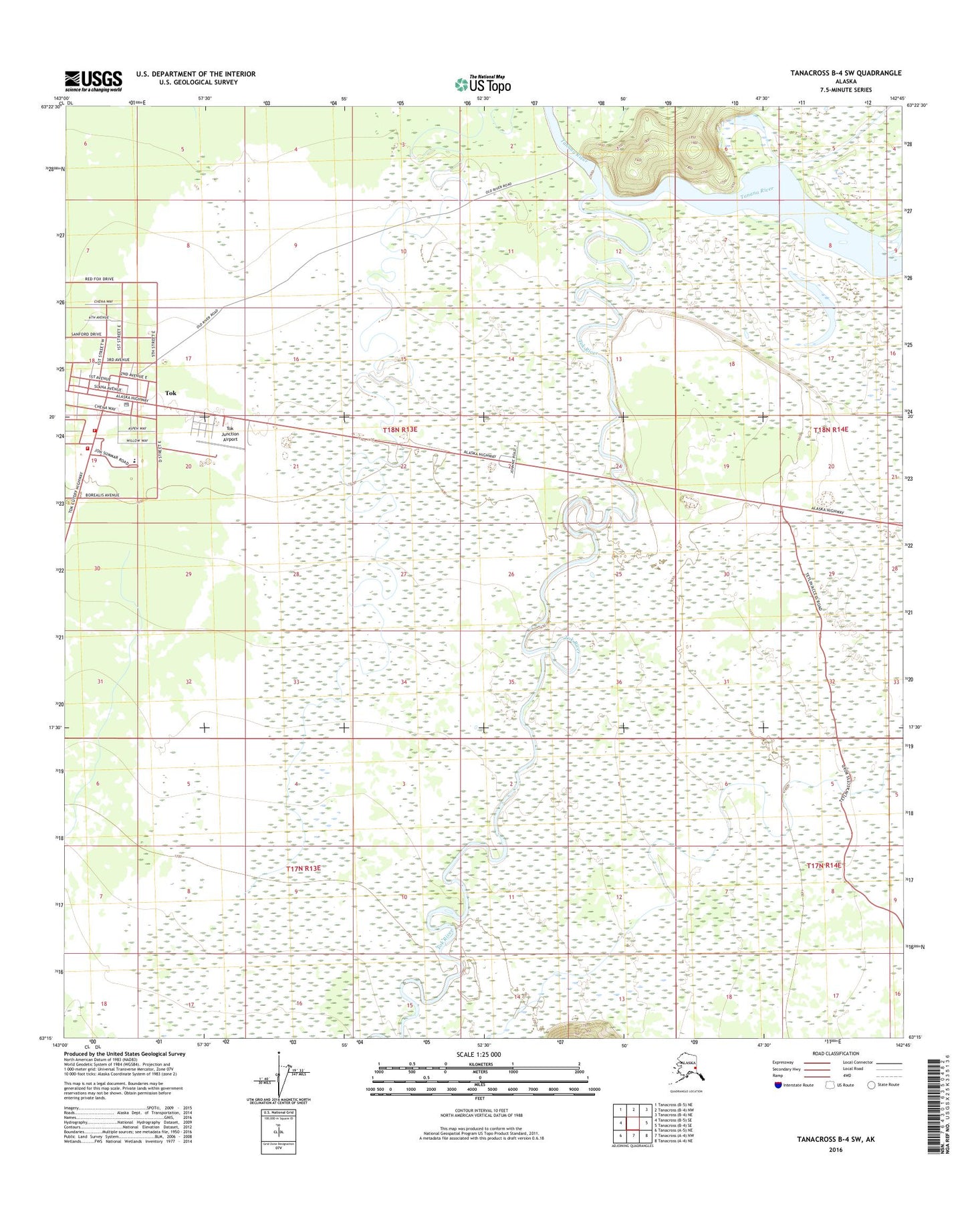 Tanacross B-4 SW Alaska US Topo Map Image