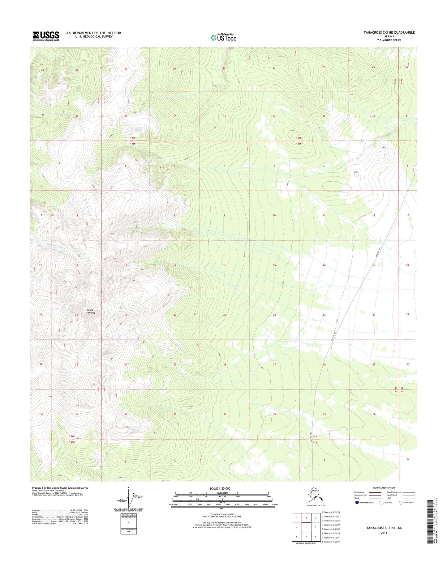 Tanacross C-3 NE Alaska US Topo Map Image