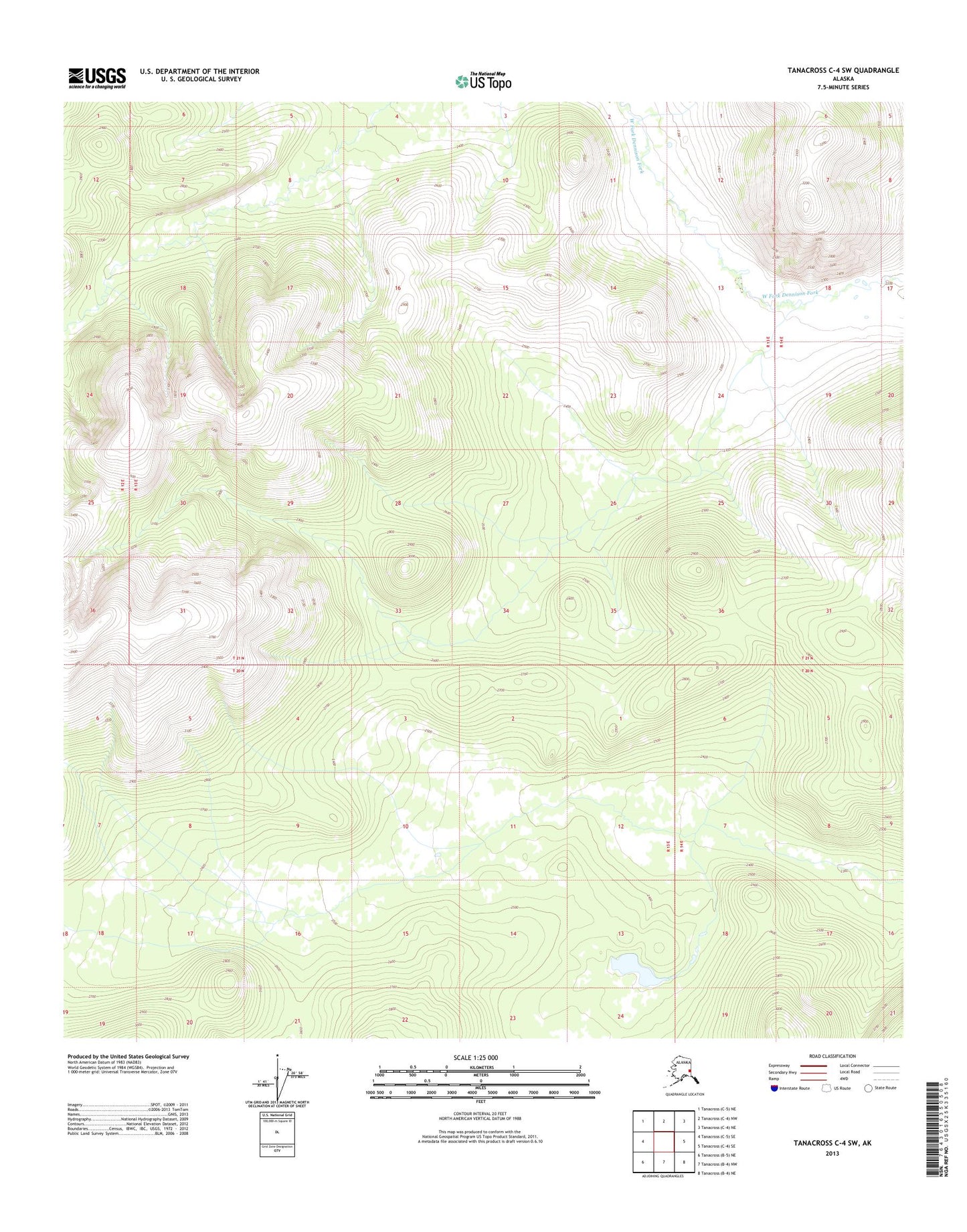 Tanacross C-4 SW Alaska US Topo Map Image