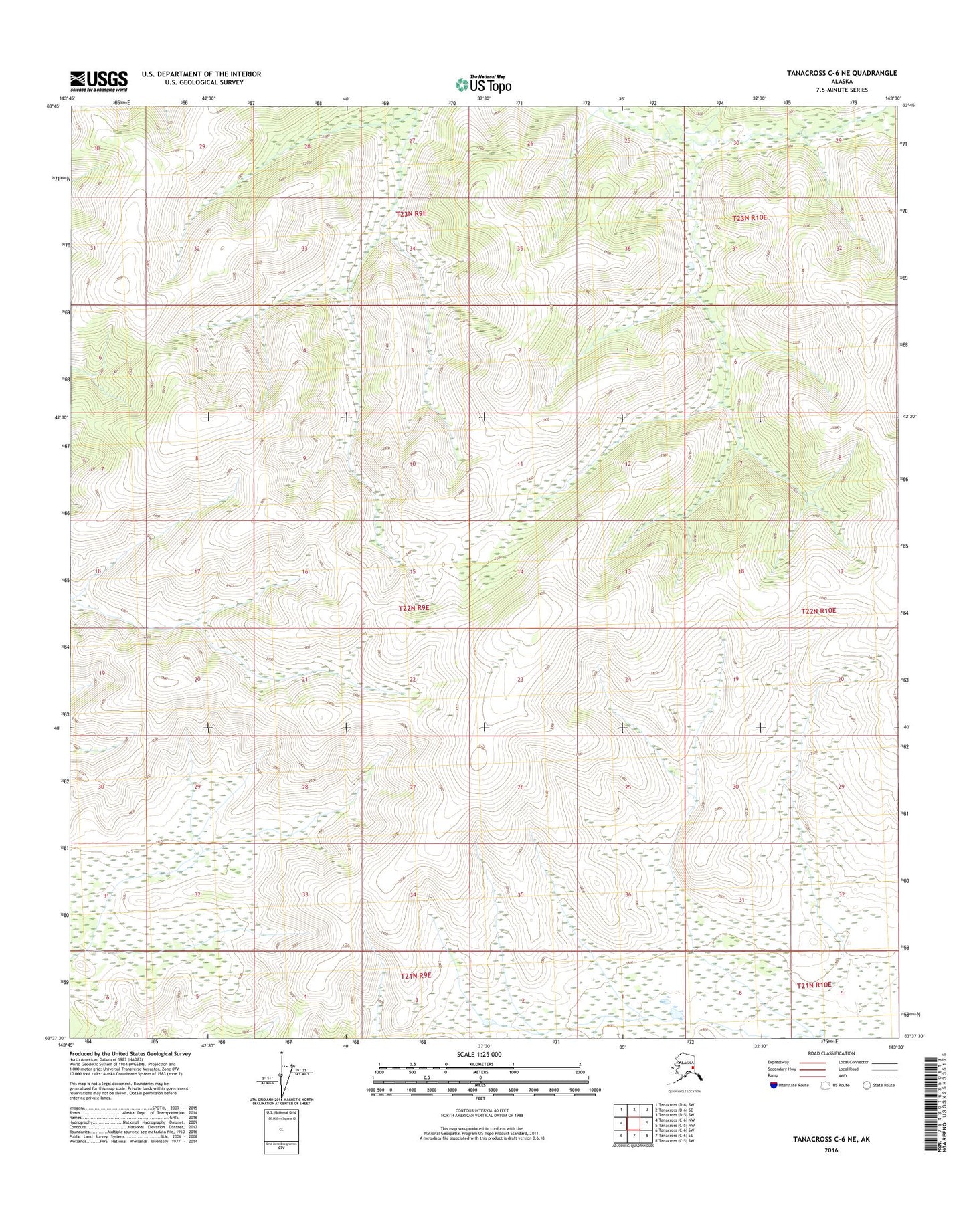 Tanacross C-6 NE Alaska US Topo Map Image