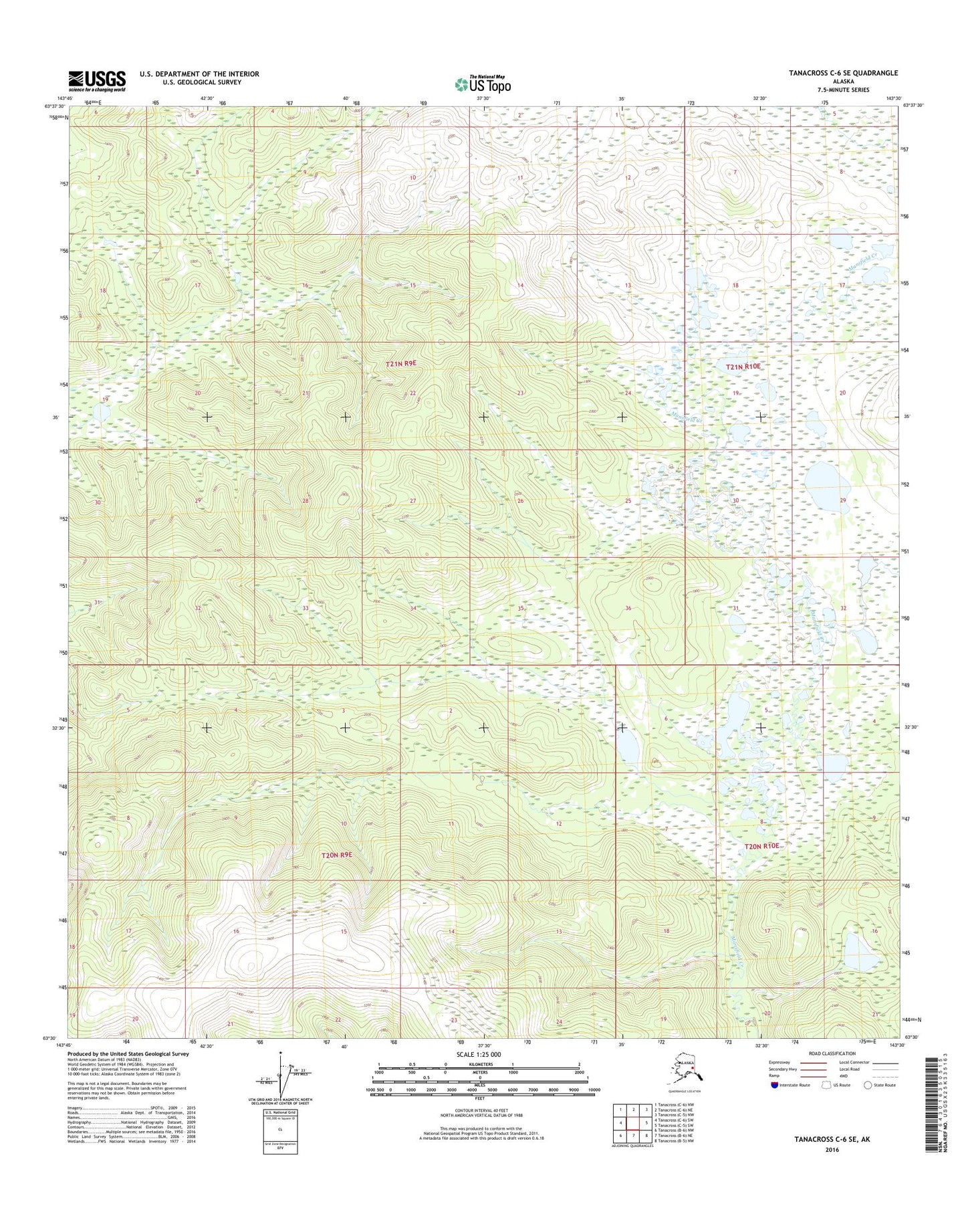 Tanacross C-6 SE Alaska US Topo Map Image