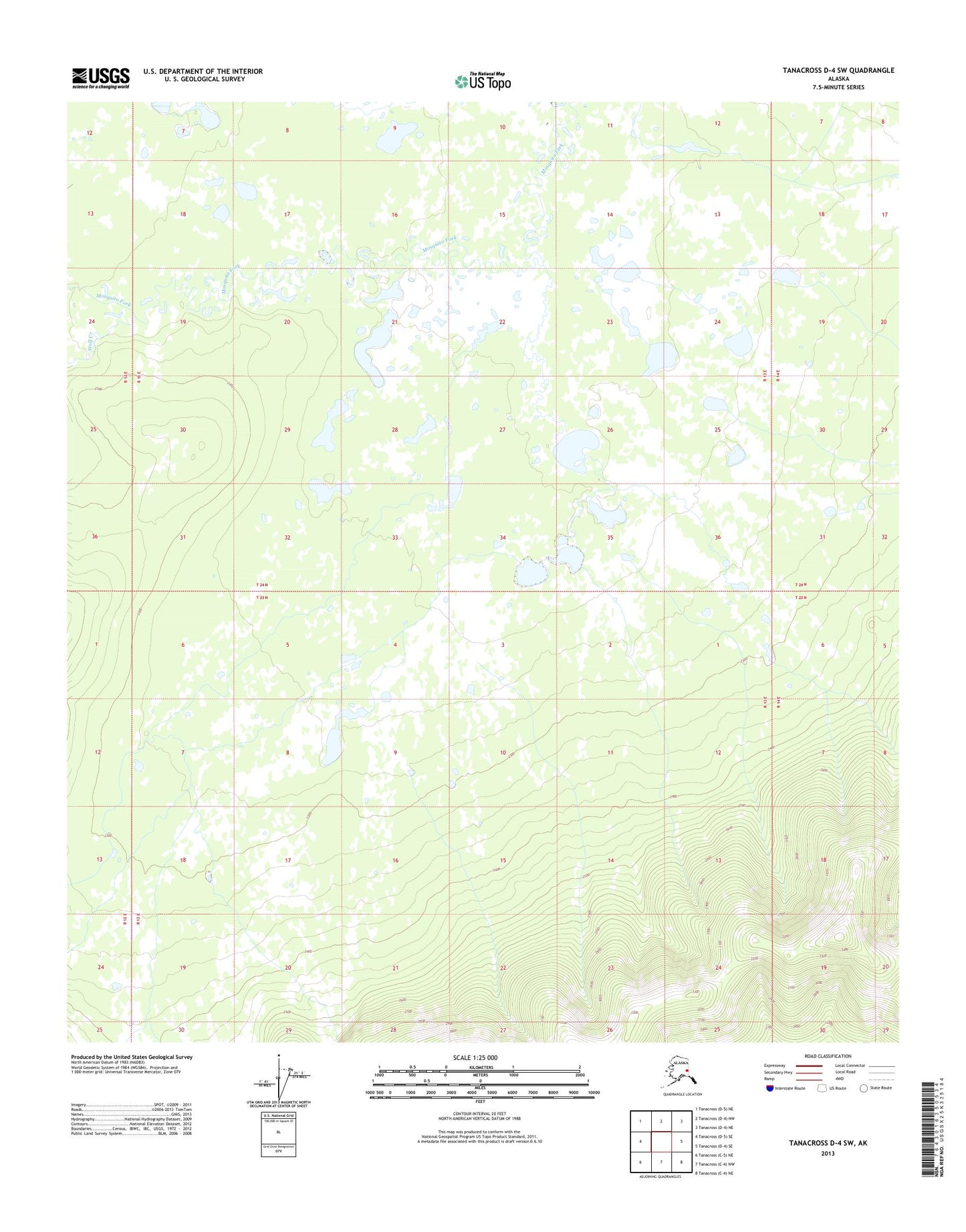 Tanacross D-4 SW Alaska US Topo Map Image