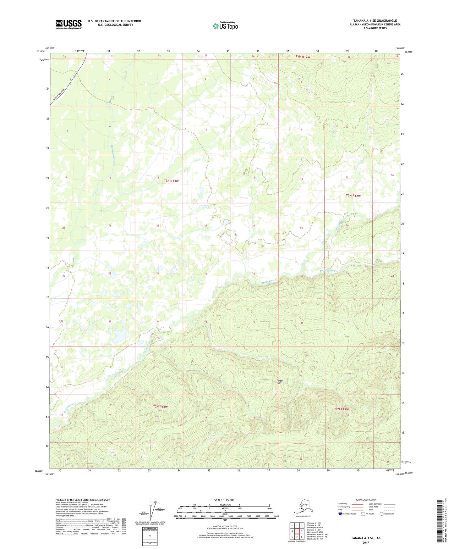 Tanana A-1 SE Alaska US Topo Map Image