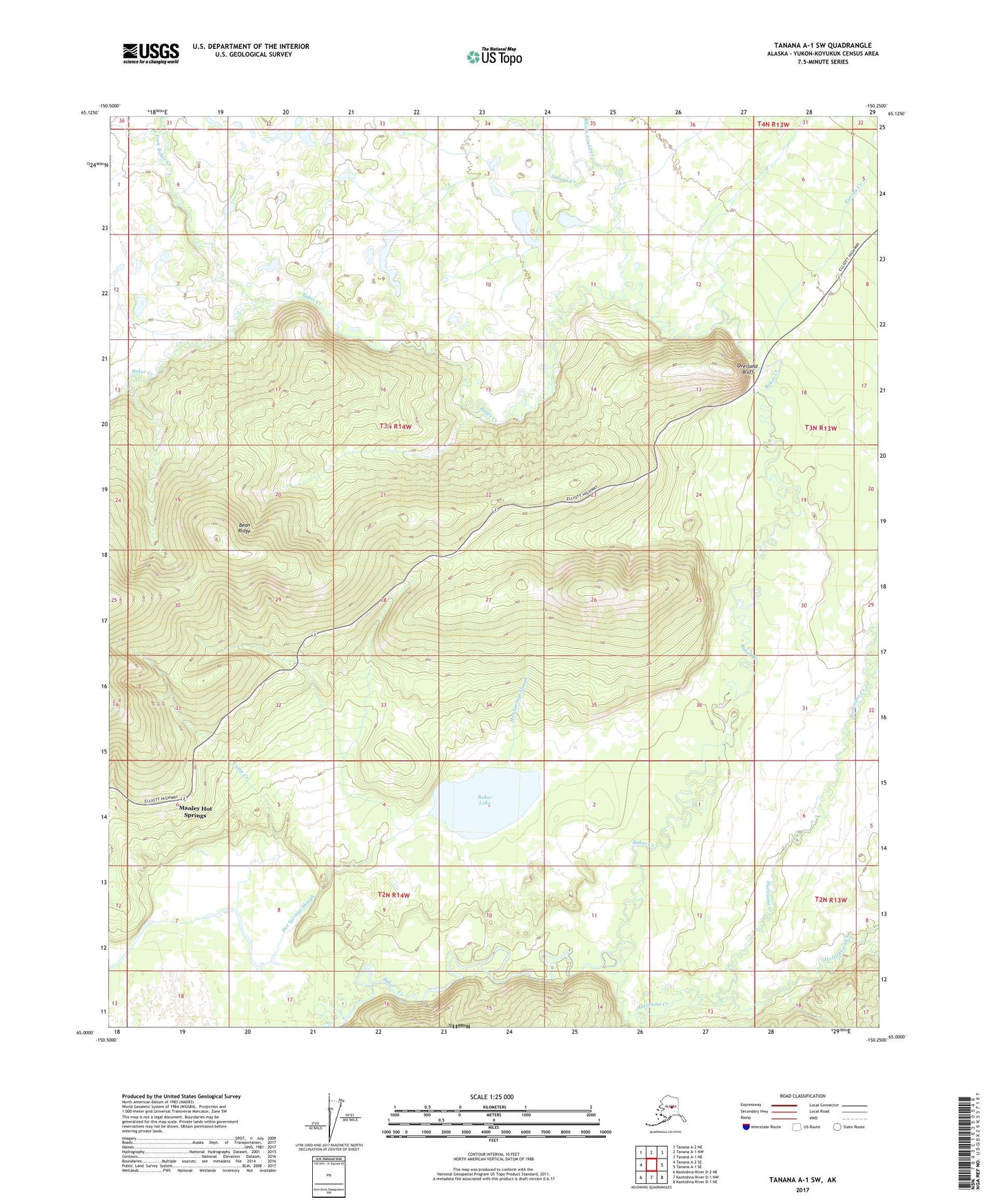 Tanana A-1 SW Alaska US Topo Map Image