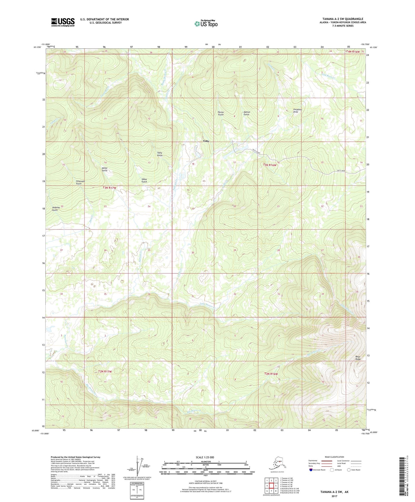 Tanana A-2 SW Alaska US Topo Map Image