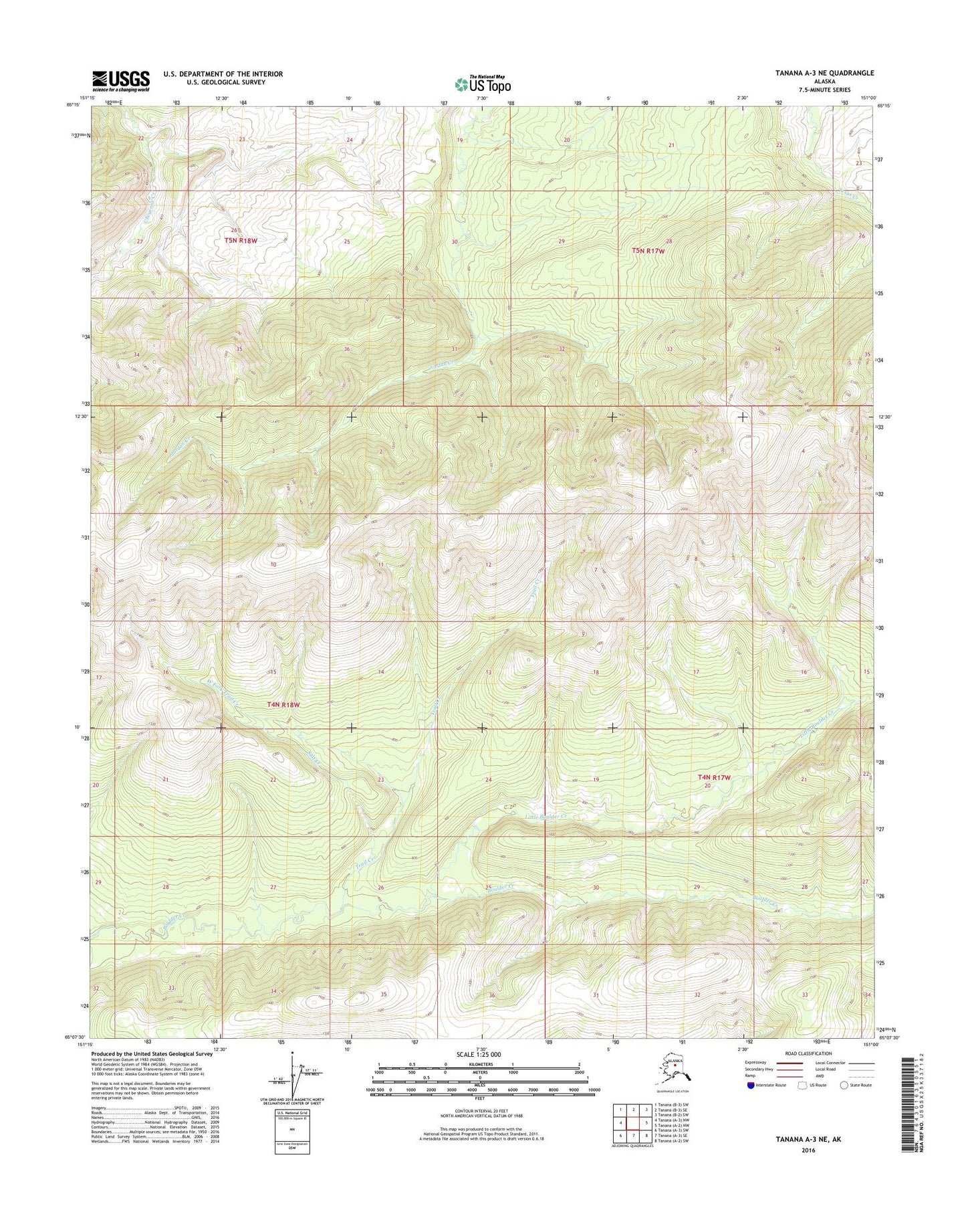 Tanana A-3 NE Alaska US Topo Map Image