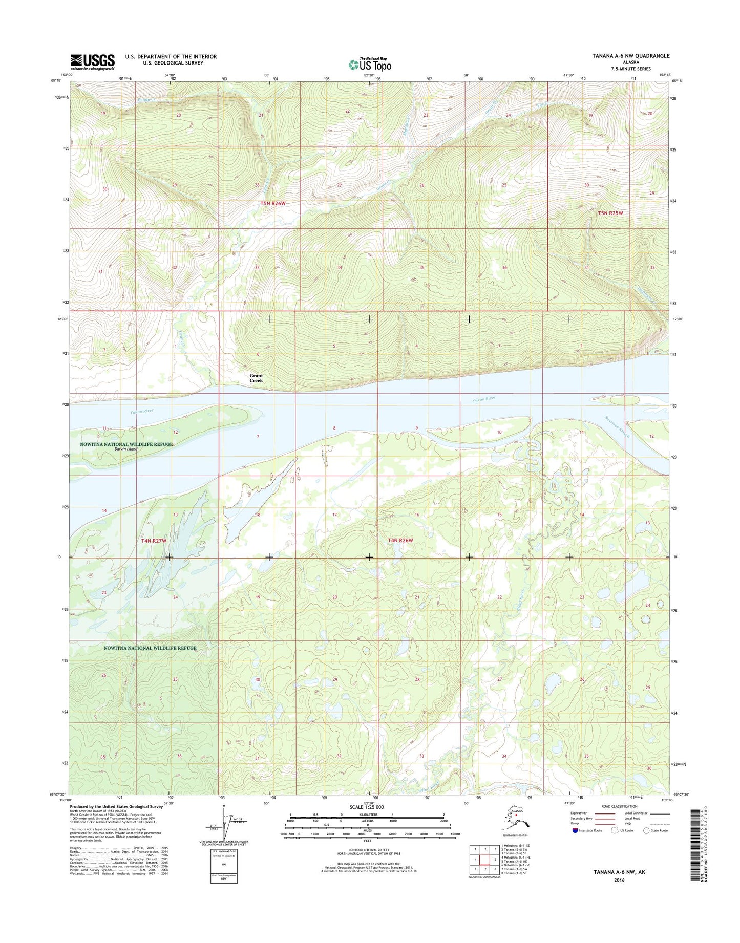 Tanana A-6 NW Alaska US Topo Map Image