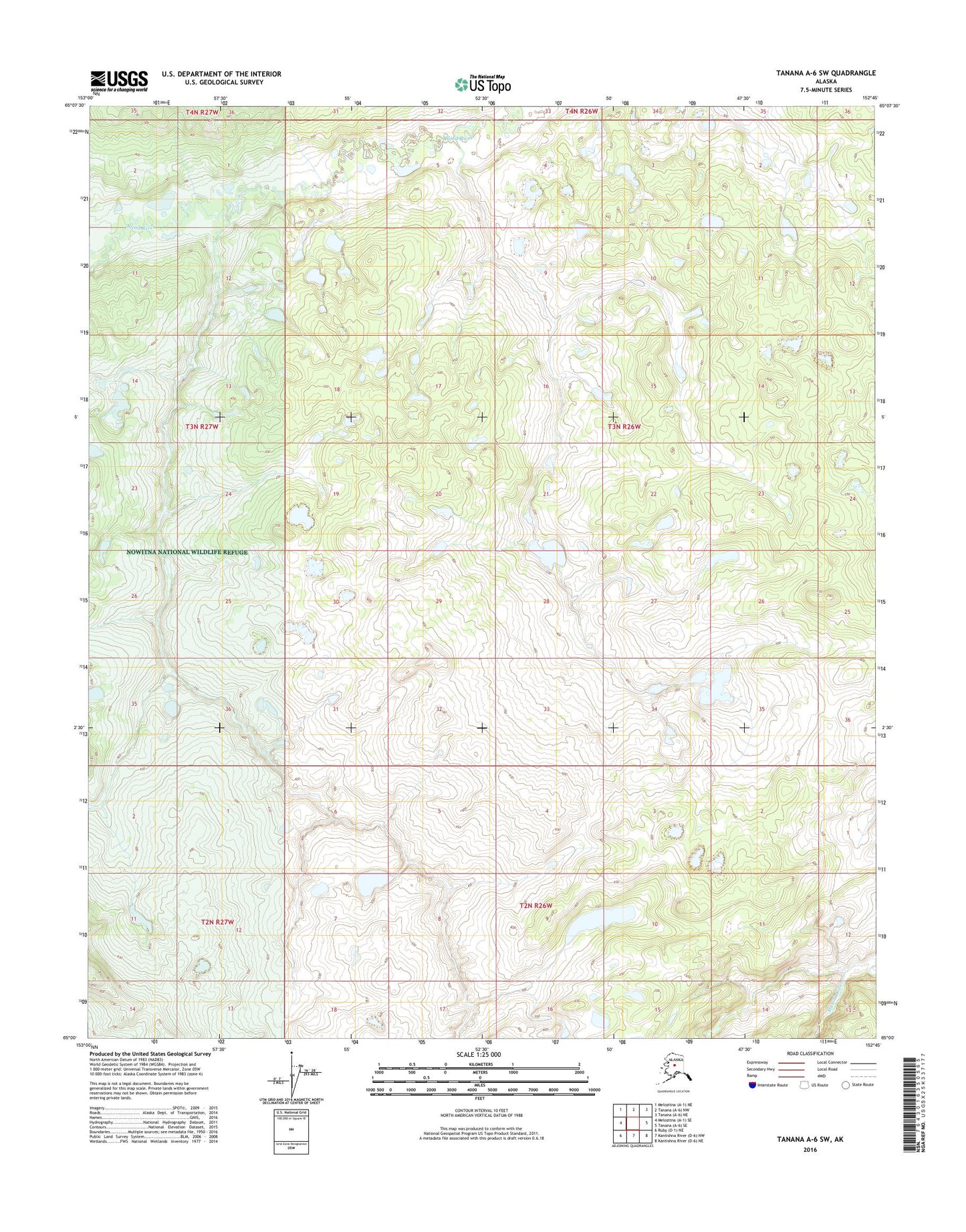 Tanana A-6 SW Alaska US Topo Map Image