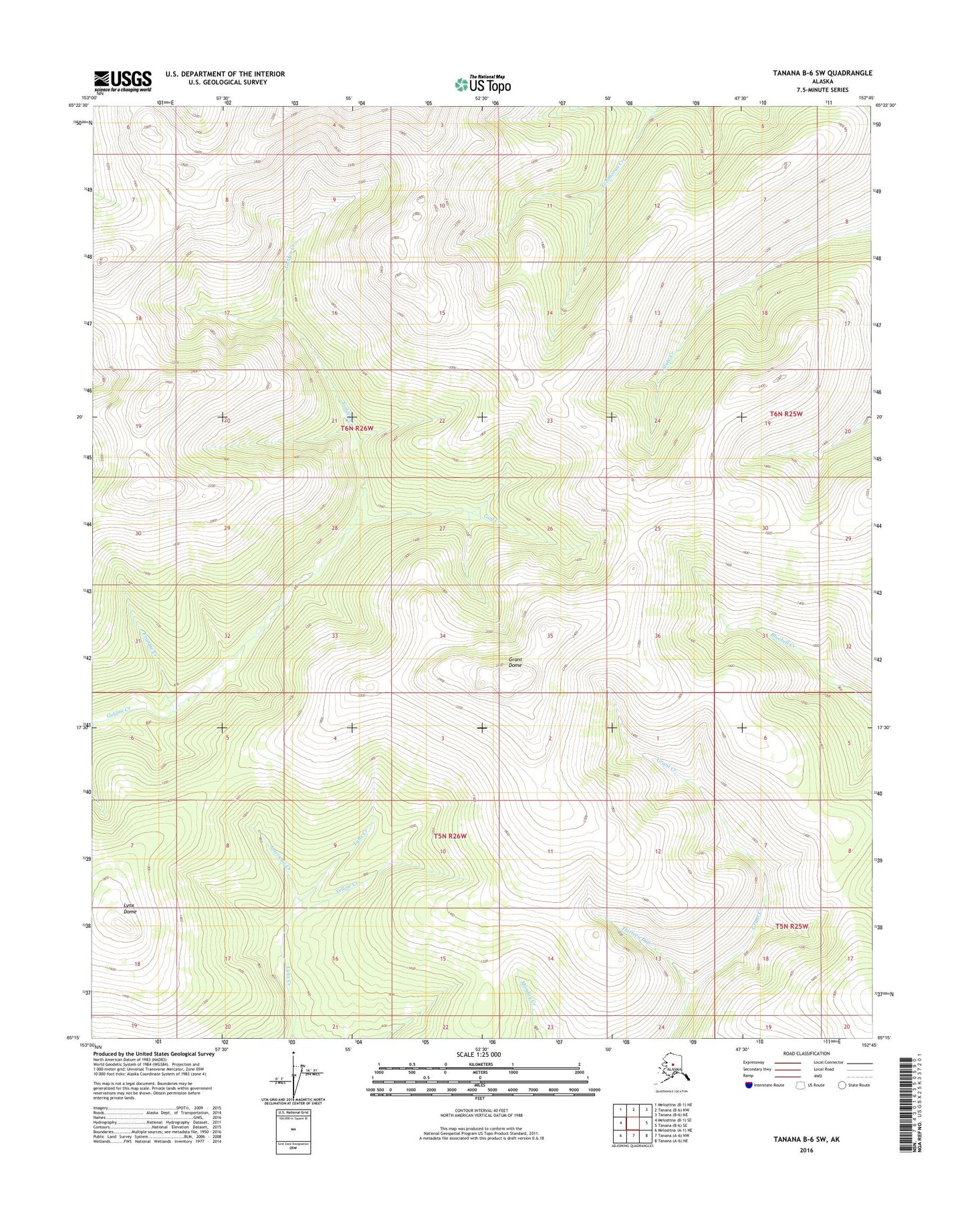 Tanana B-6 SW Alaska US Topo Map Image