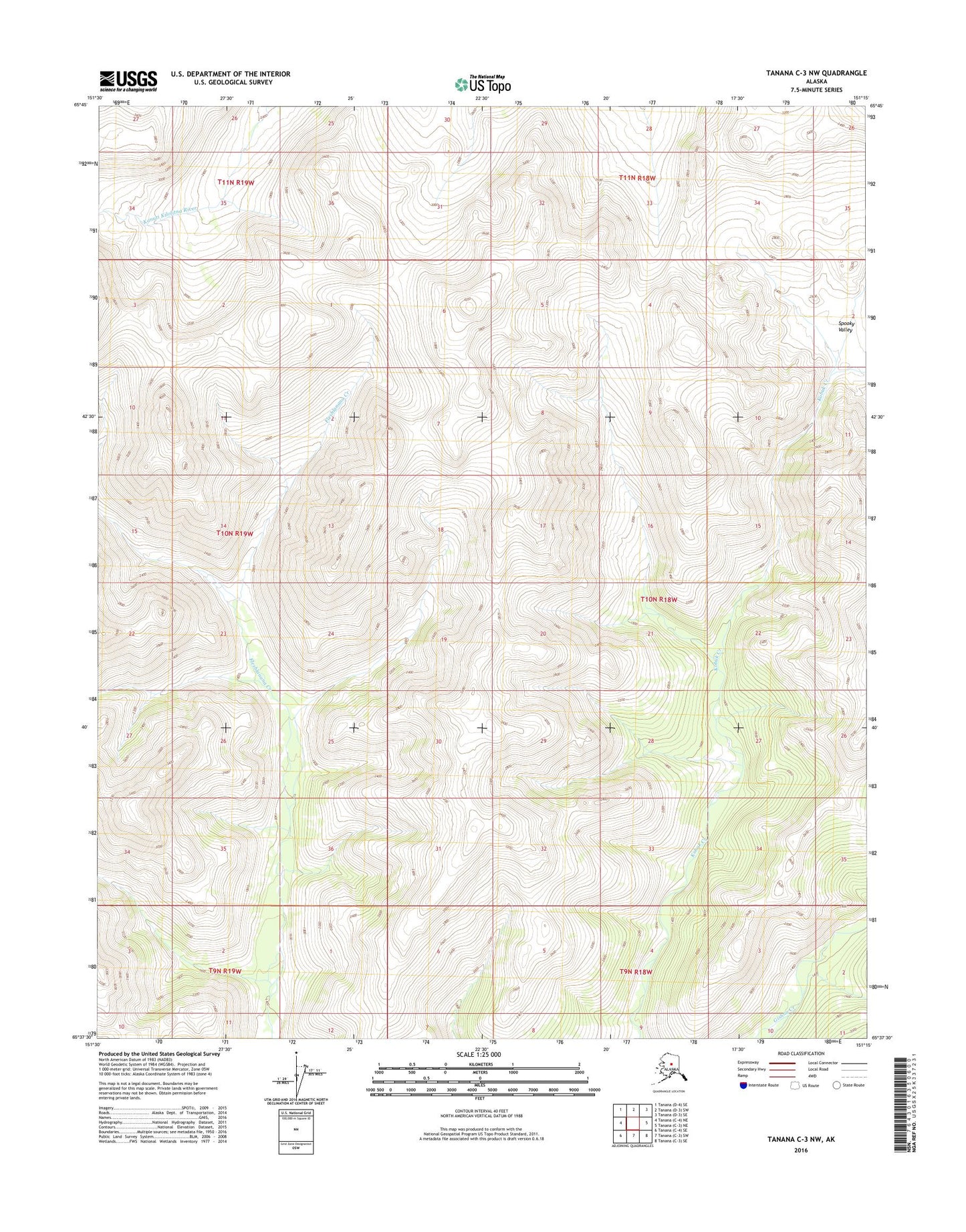Tanana C-3 NW Alaska US Topo Map Image