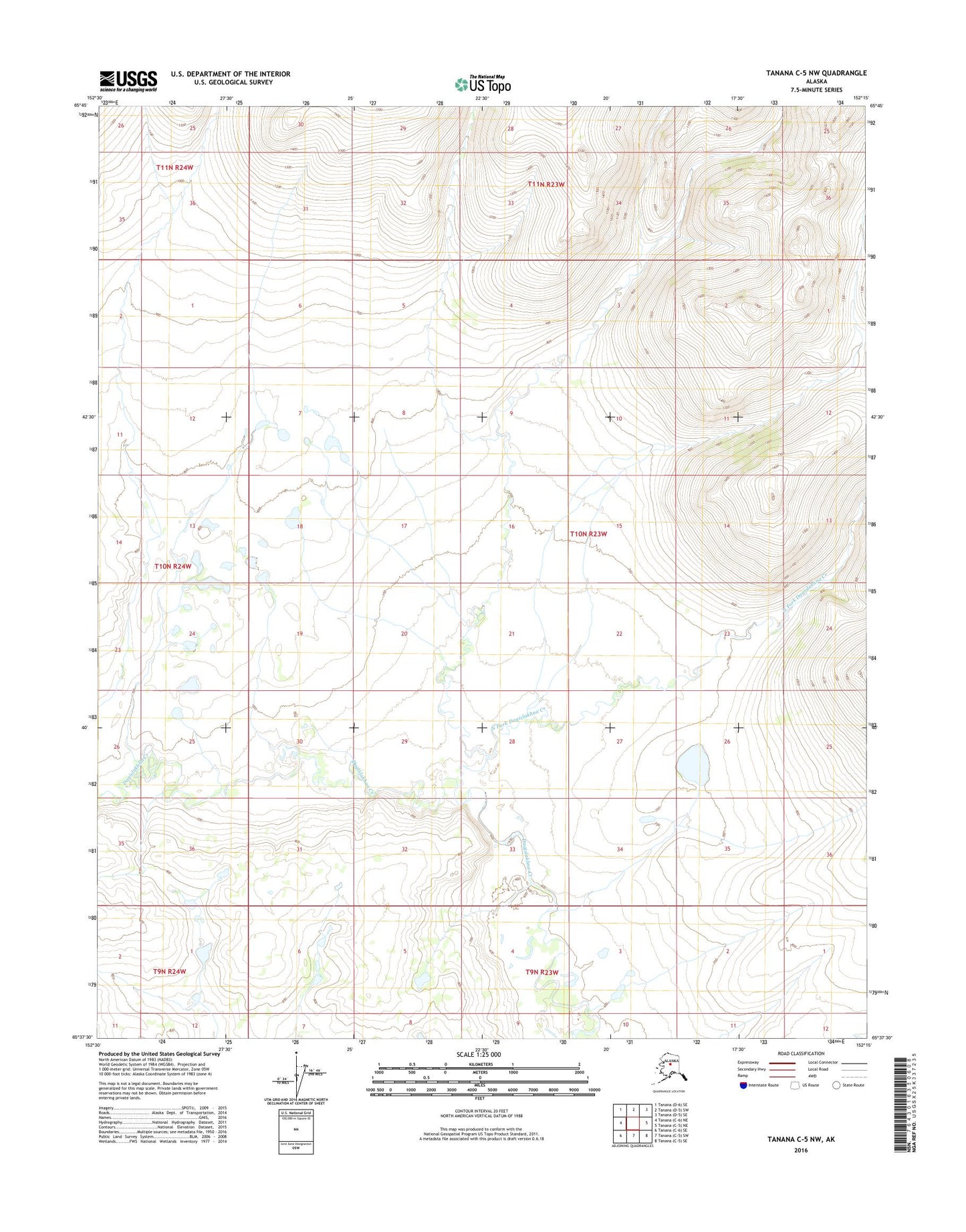 Tanana C-5 NW Alaska US Topo Map Image