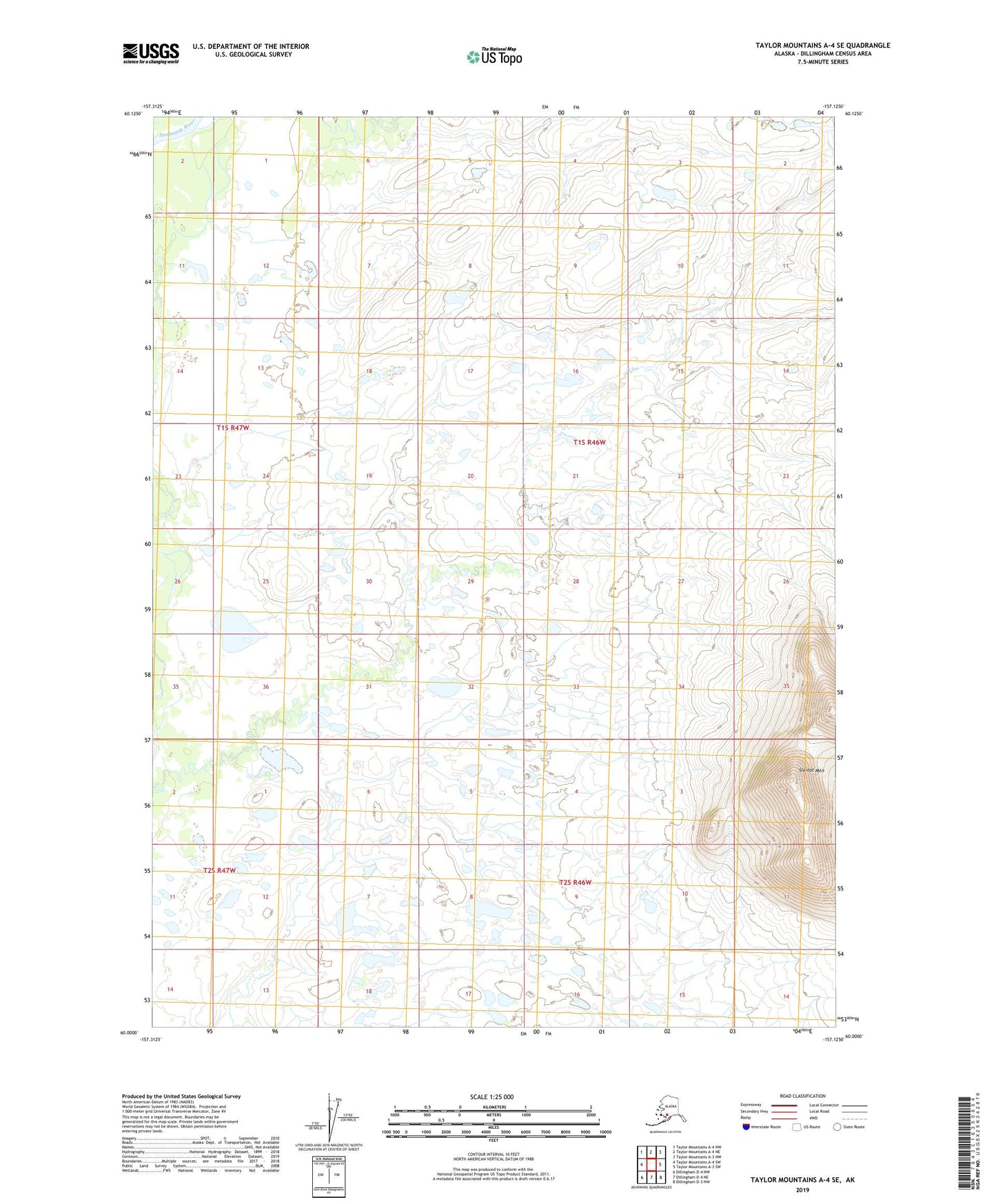 Taylor Mountains A-4 SE Alaska US Topo Map Image